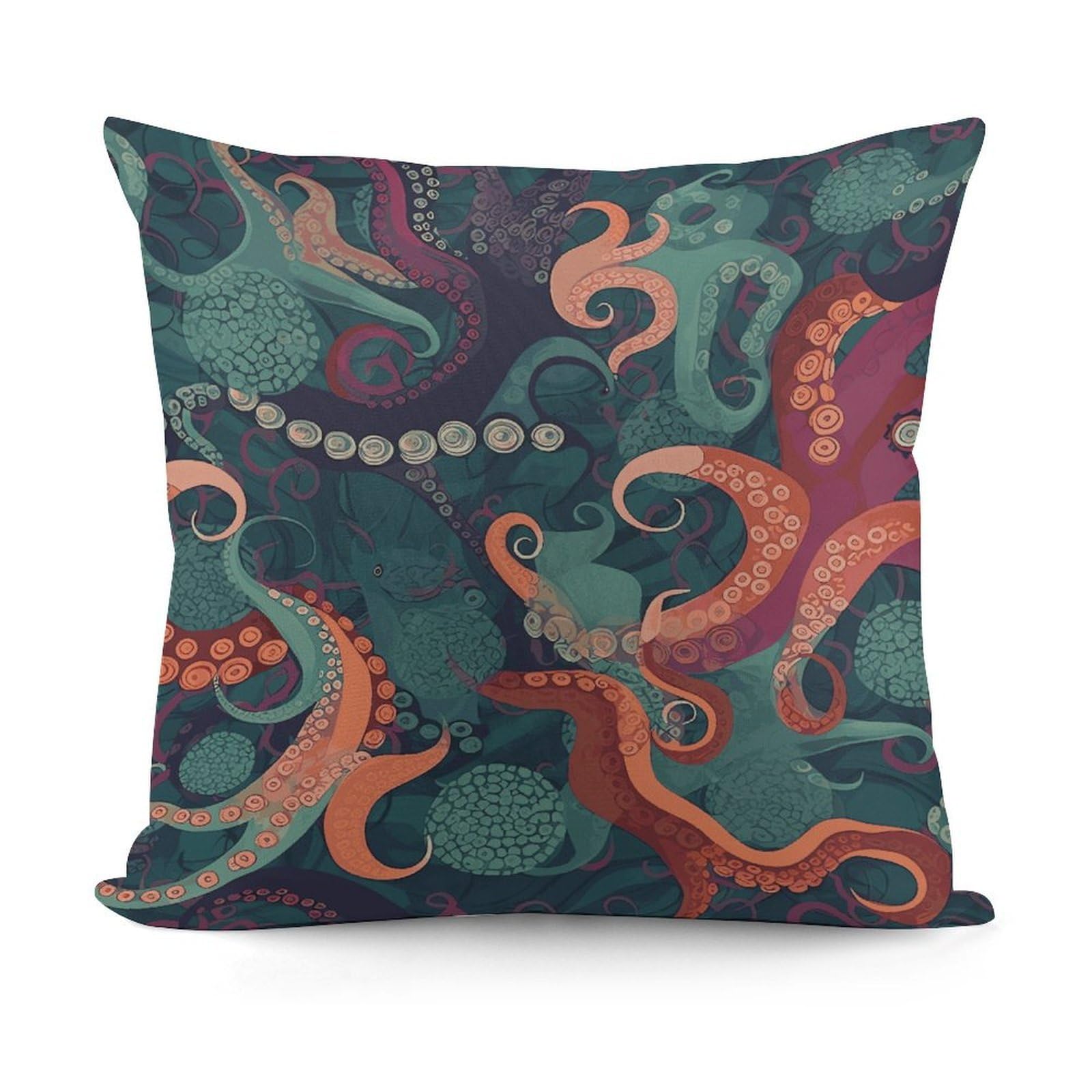 VstaDank Abstract Octopus Throw Pillow Covers 18x18 Inch Soft Couch Home Decor Cushion Cover Comfortable Plush Square Cushion Case Farmhouse Decorative Pillowcase for Living Couch