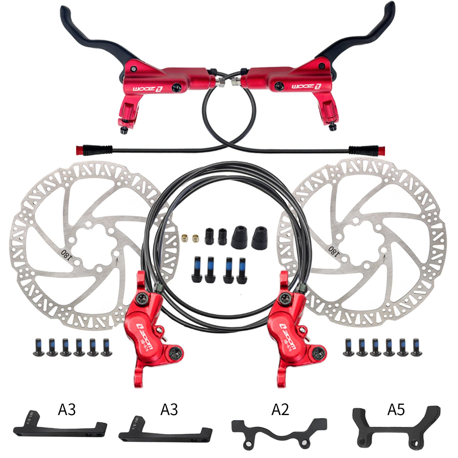 Amazon.com: HAIKS Zoom HB876E Hydraulic Disc Brakes Set 4-Pistons