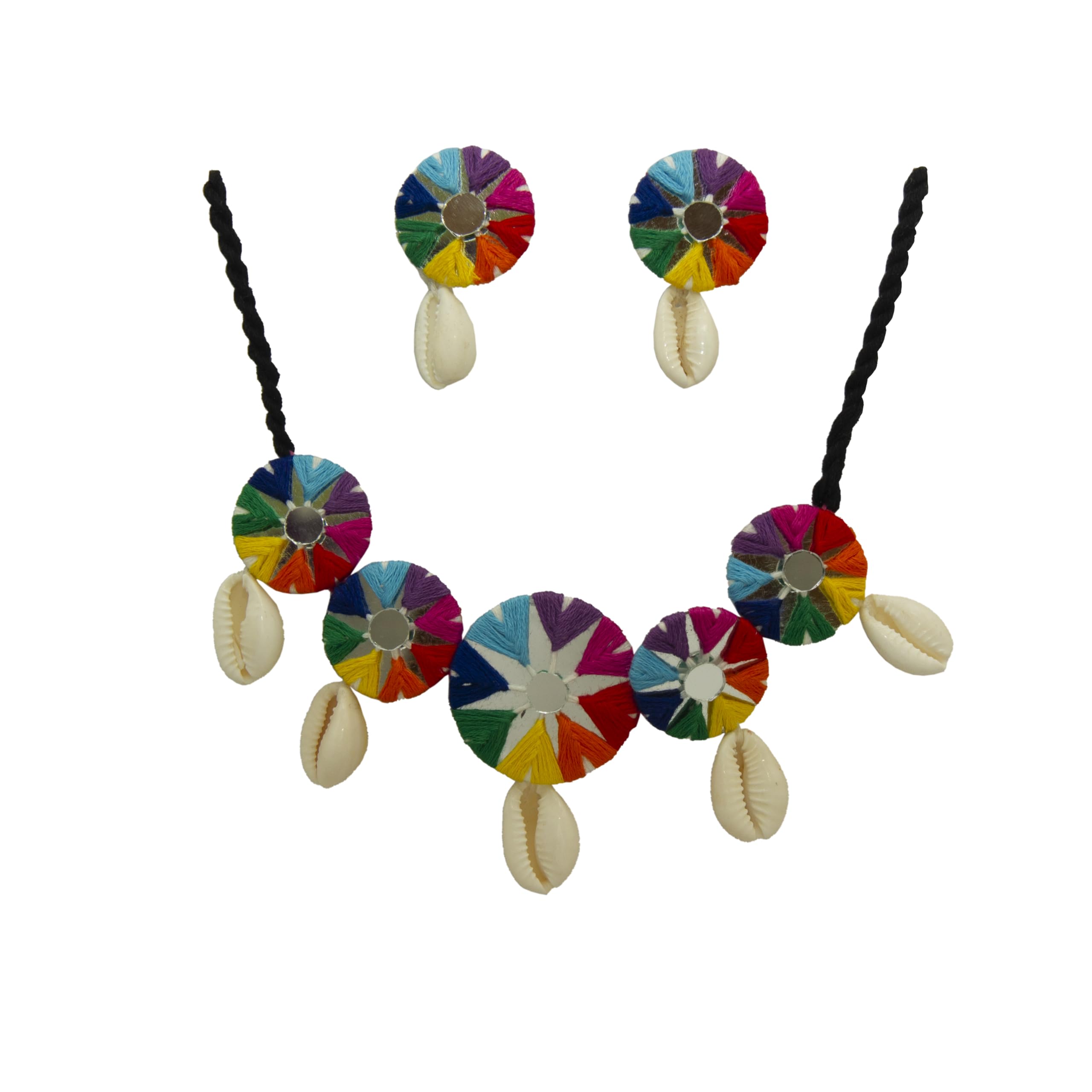 Multicolour boho Mirror Necklac, Earing for Girls and Women (B0CJ3D7BT1) Amazon Price History, Amazon Price Tracker
