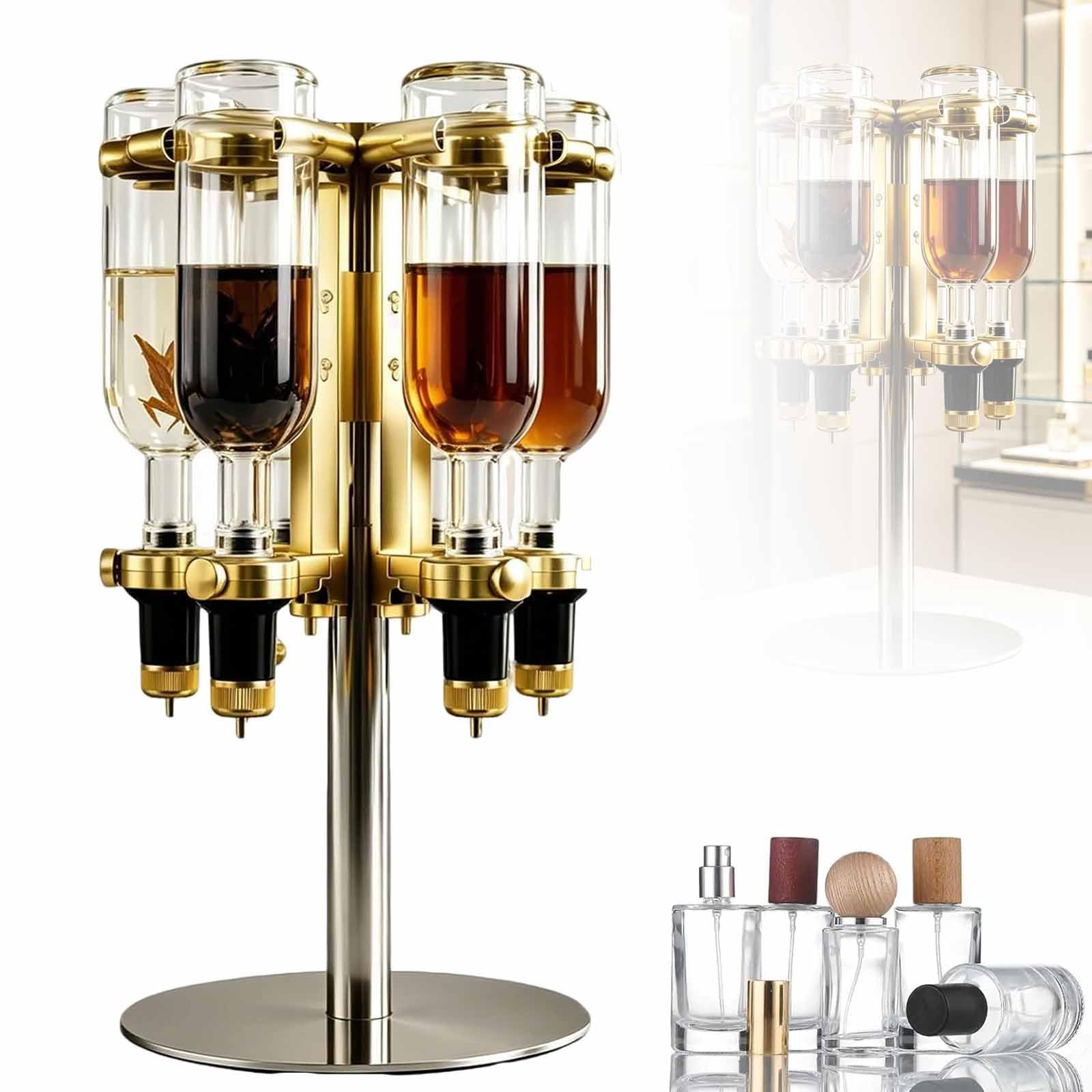 Maszyna Do Napełniania Perfum Z 6 Głowicami Pompowymi, Stacja Dozująca Perfumy W Płynie O Pojemności 375 Ml / 500 Ml, Obrotowy Stojak 360° I Wydajne Napełnianie, Niezależne Przechowywanie Null