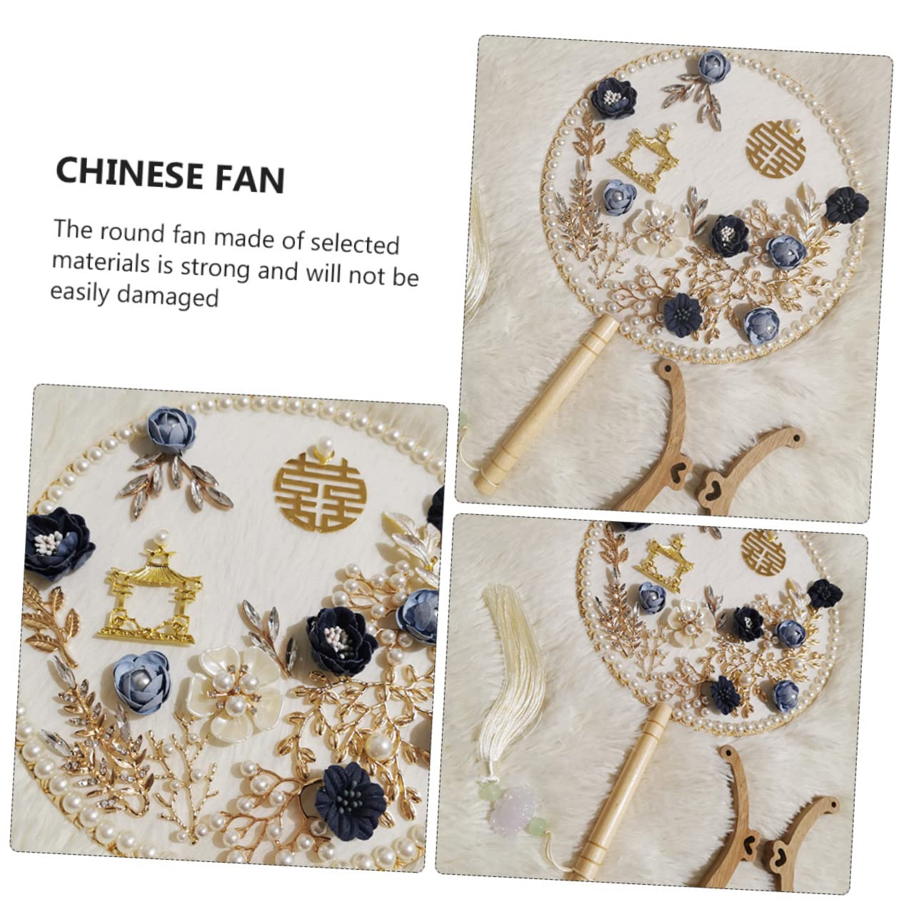 Hochzeit Brautdekorationen Braut Bachelorette Freundin Fans Für Party Dressing Zu Großen Hand Fan Hochzeitsgeschenke Runde Dekorative Seide Antiken Stoff
