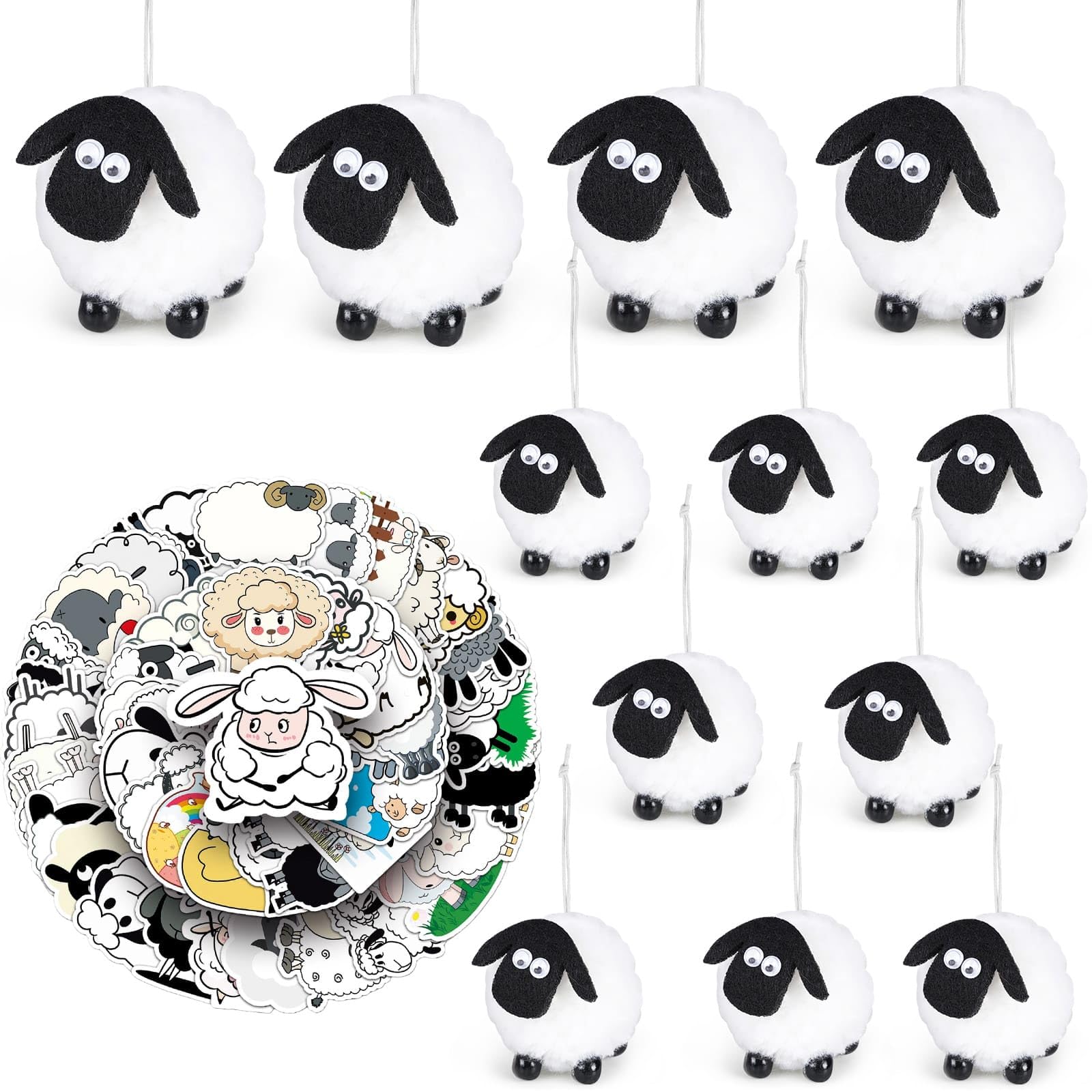 Amazon.com: AUTMORAN Small Stuffed Sheep Pendant Decor and 50PCS
