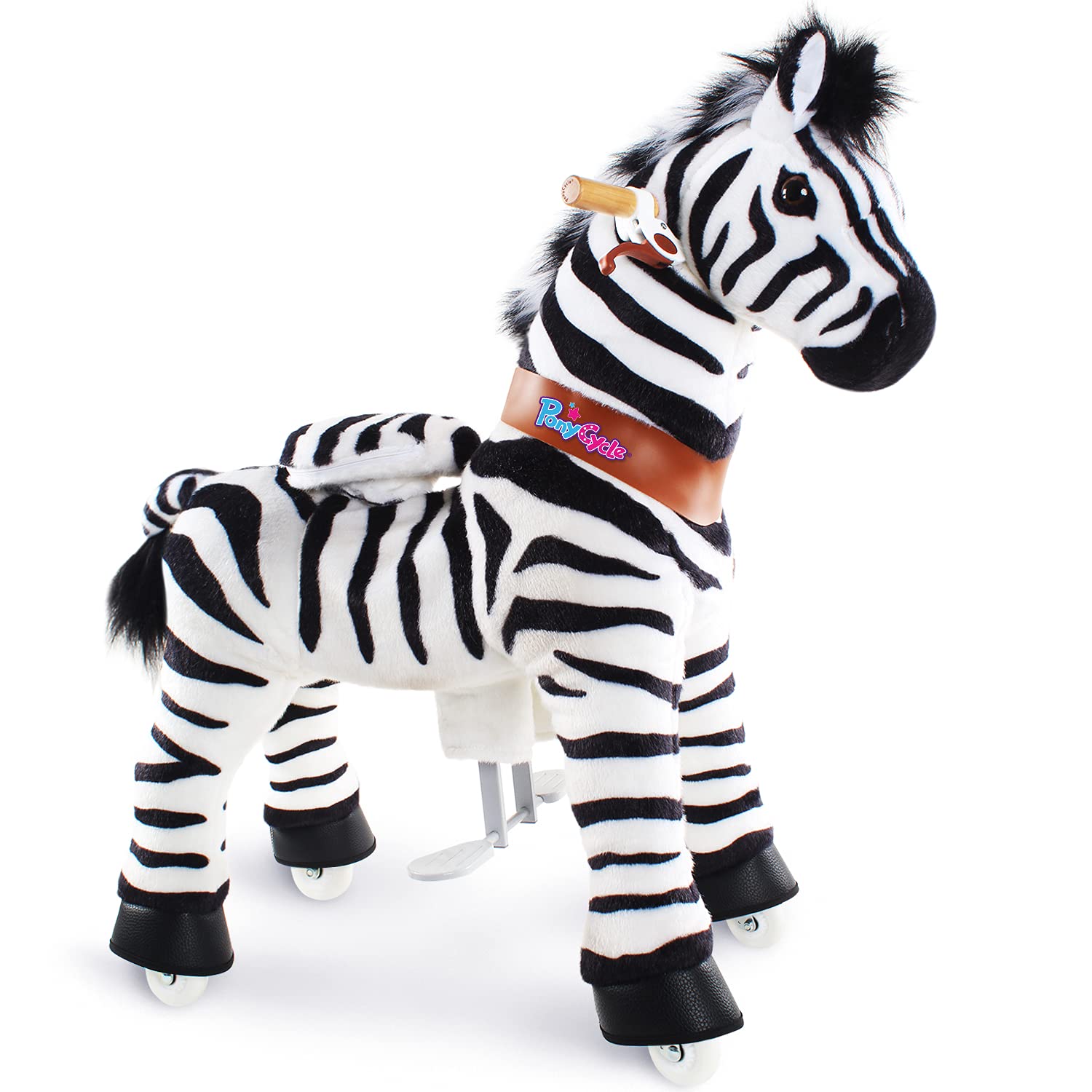 PonyCycle Authentic Zebra Kids Ride on Toys Kids Scooters (with Brake/ 36" Height/ Size 4 for Age 4-