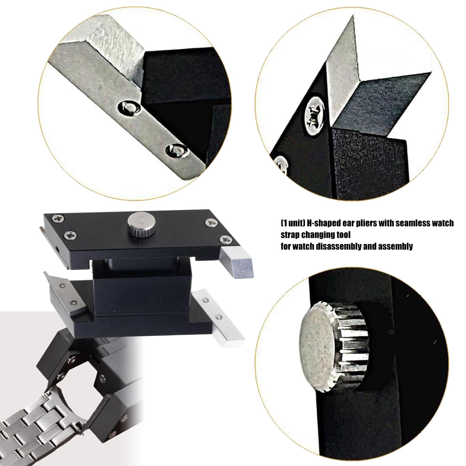 Federsteg Werkzeug für Uhrenarmband, einfache Installation, Kratzfeste Metallkonstruktion, ergonomisches Werkzeug Entfernen von Uhrenarmbändern, H Typ Feder