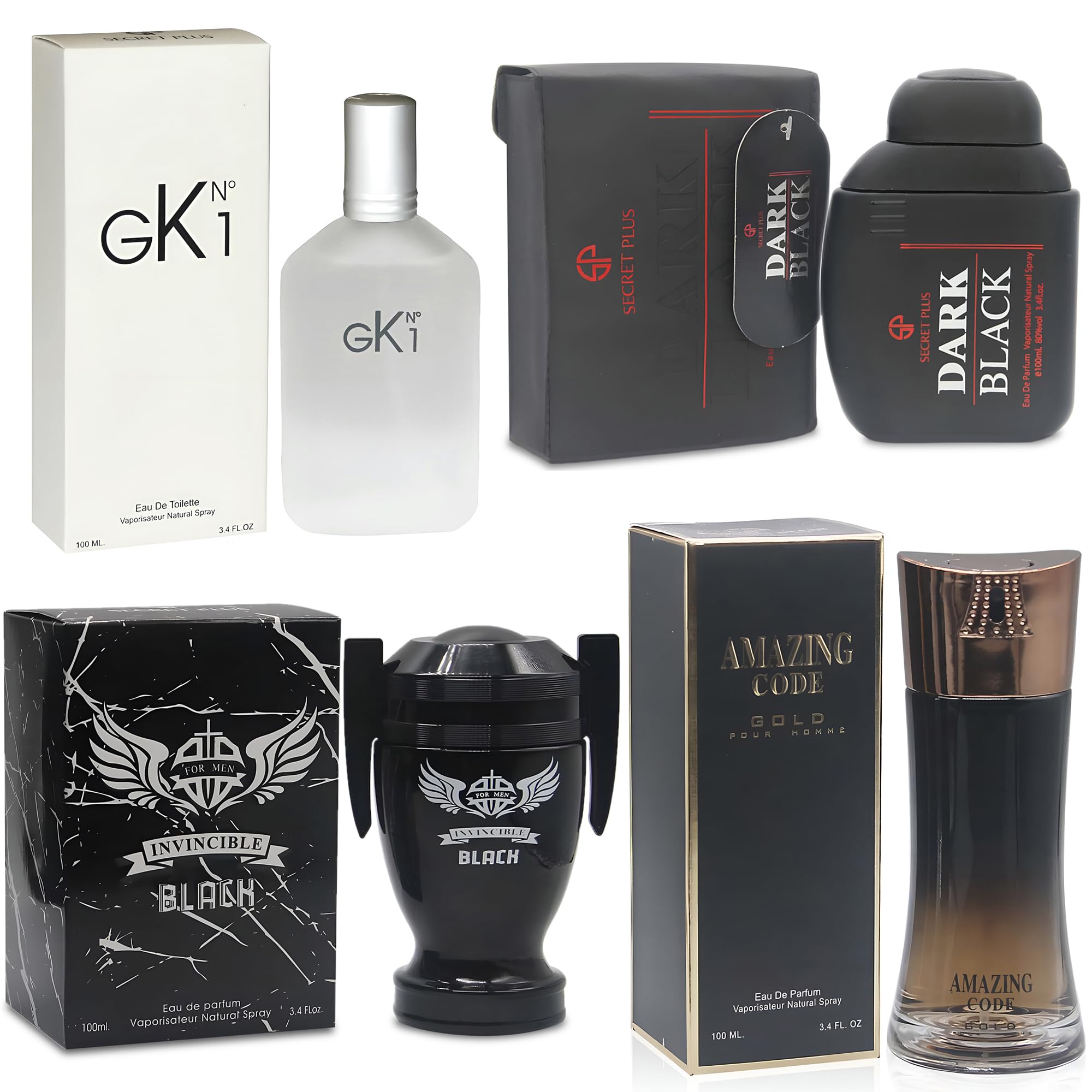 Amazon.com : AFLUXE Cologne for Men Set 4 Combo Sets(Dark Black
