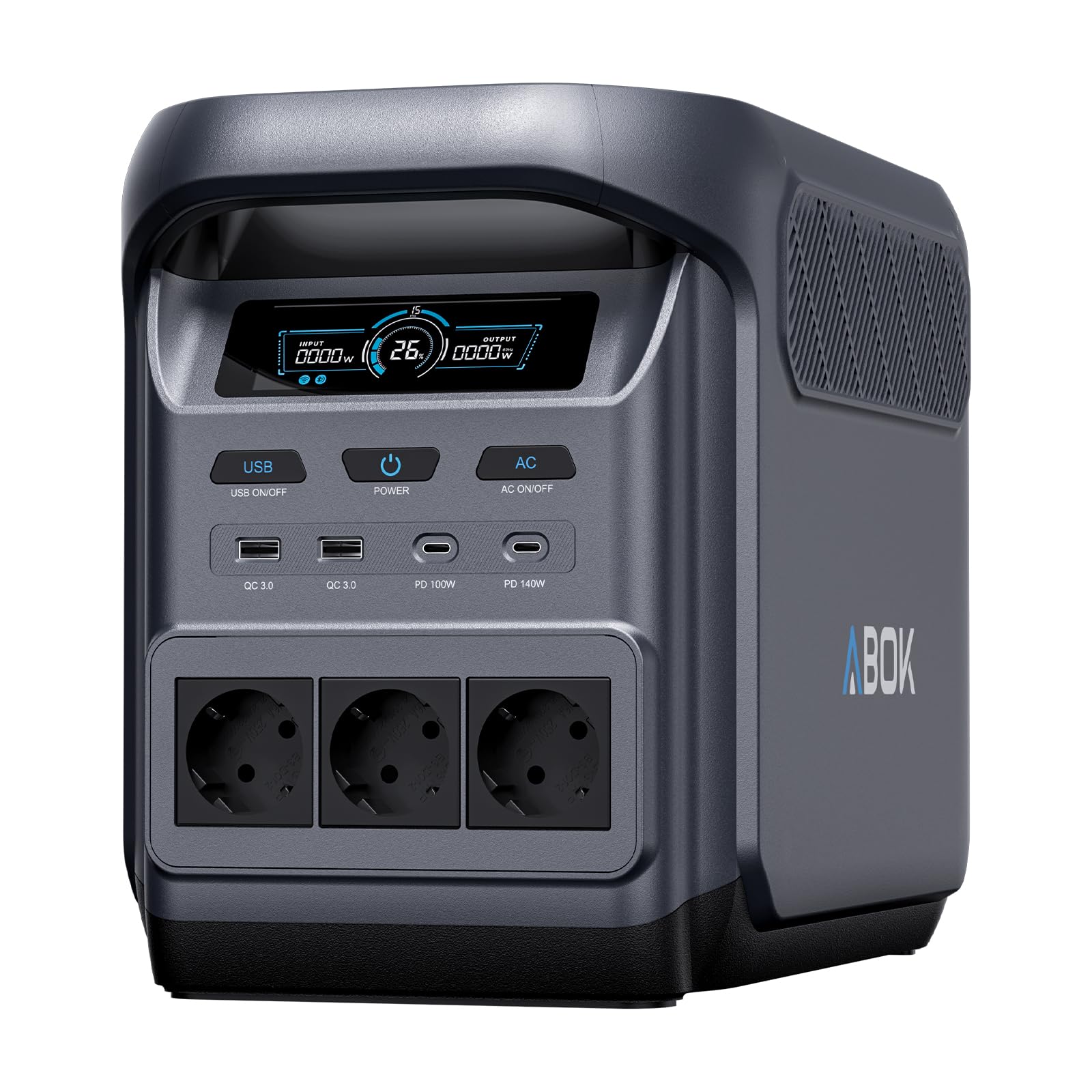 ABOK Elux 1 Tragbare Powerstation 1024Wh LiFePO4, 1800W AC, 0-80% in 39 Min | Solargenerator mit USV & App-Steuerung, bis 5,1 kWh erweiterbar - ideal für Zuhause, Camping, Wohnmobil & Notstrom