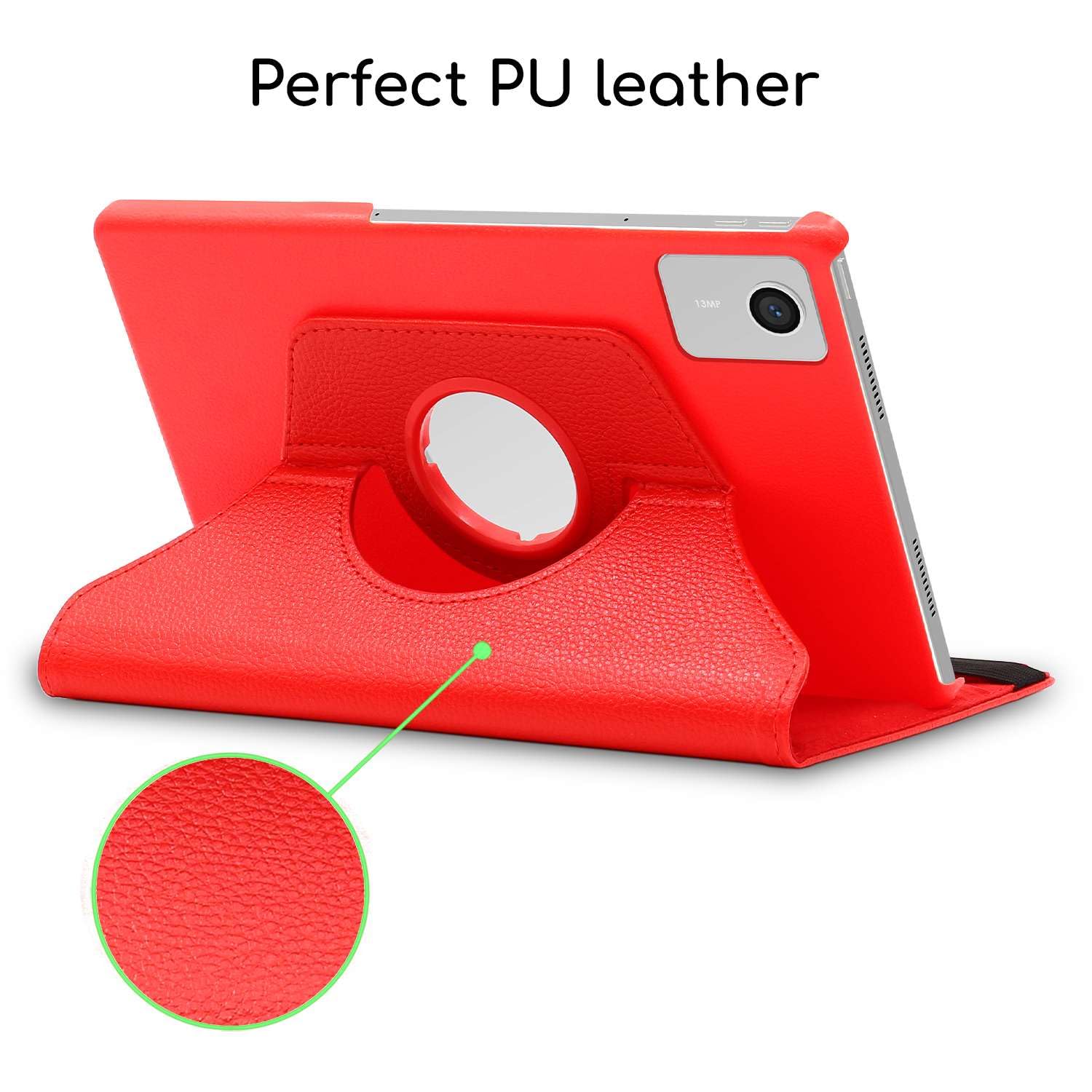 EbestStar Cover Girevole 360° Per Lenovo Tab M11 (2024) - Custodia In Pelle PU Con Supporto - Colore Rosso