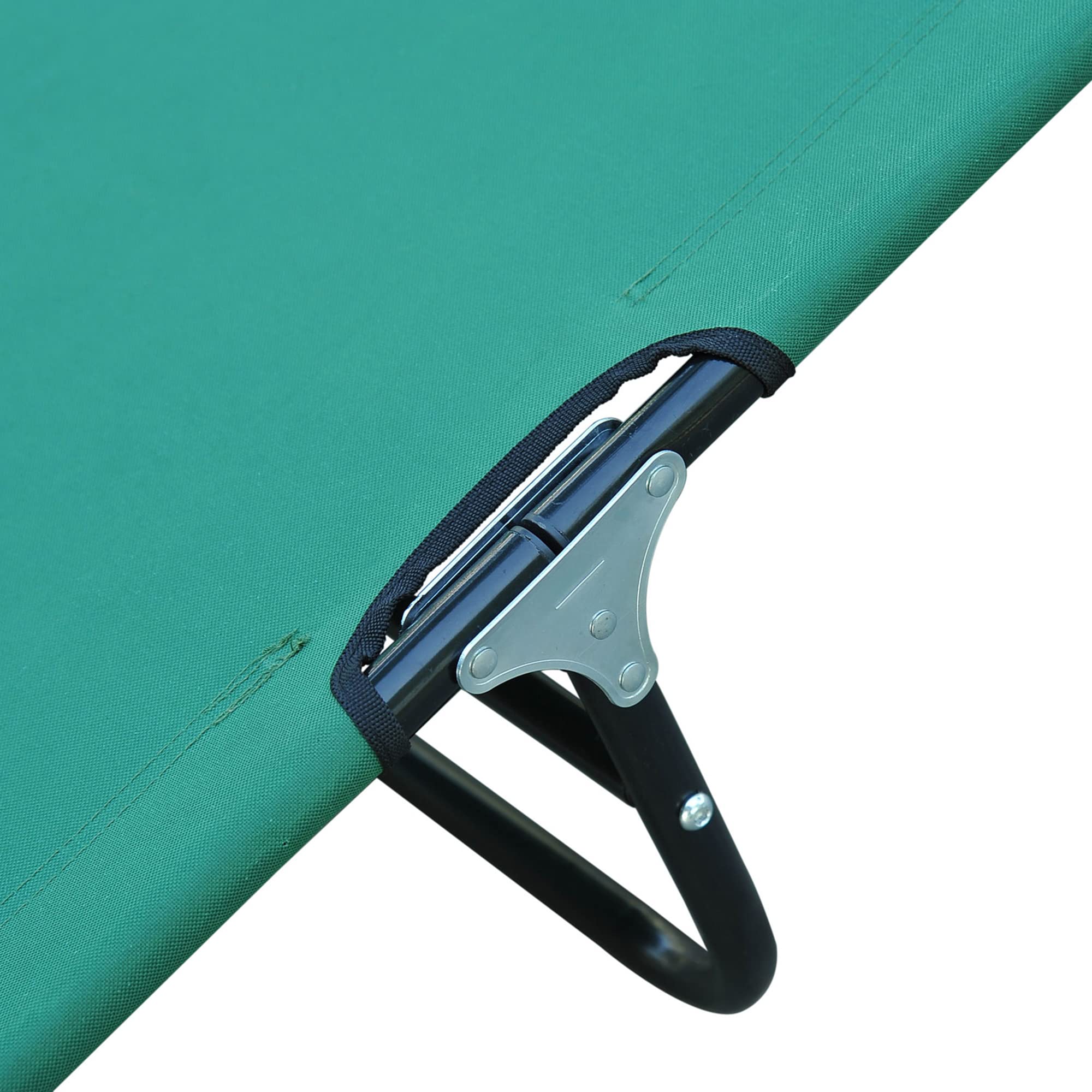 Outsunny Lettino Prendisole Pieghevole Reclinabile 188x56x28 cm Verde | Schienale Reclinabile 5 Livelli, Sdraio da Giardino, Seduta Traspirante in Tessuto Oxford, per Piscina Giardino