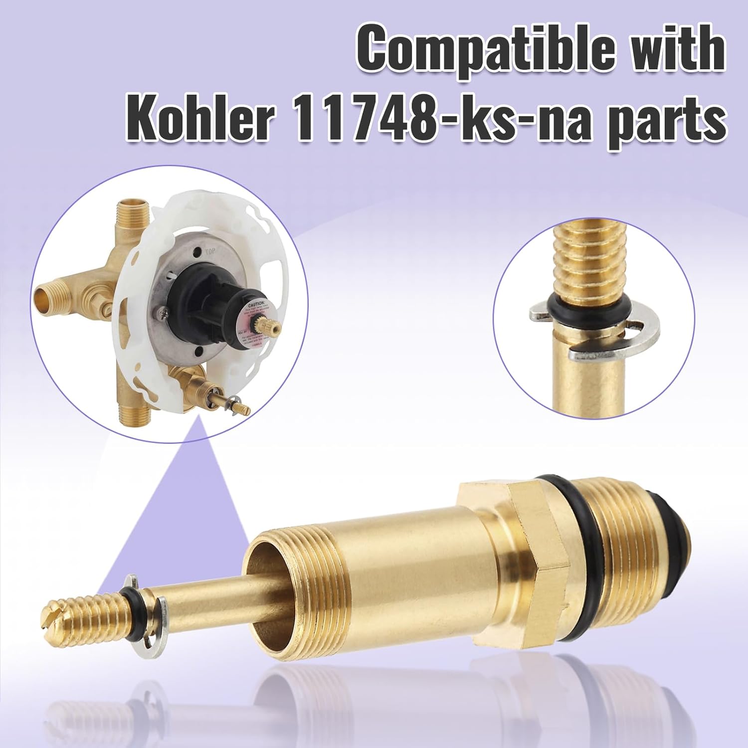 Shower Diverter Stem Compatible with Kohler 89773, Faucet Diverter Cartridge Repair Kit, Tub Spout Shower Valve Diverter Replacement for Rite-Temp Diverter