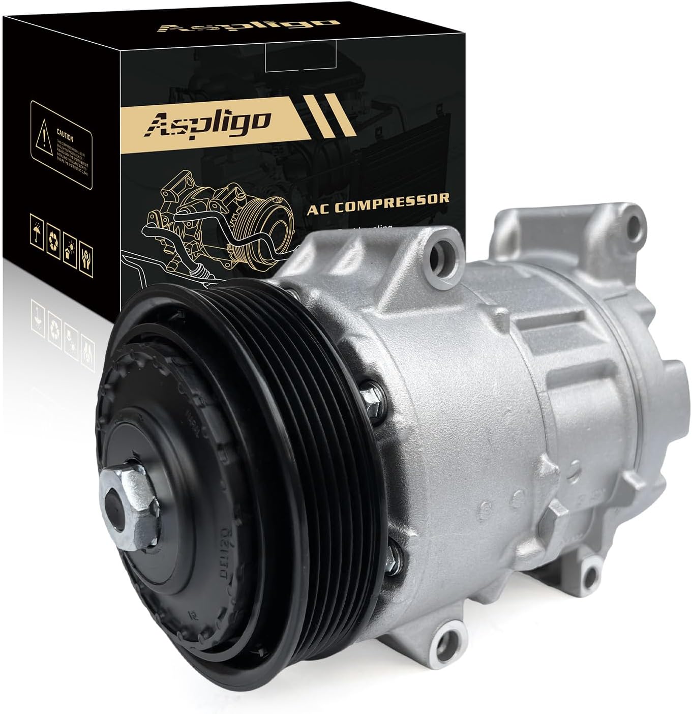 Air Conditioner AC Compressor Fits for Toyota RAV4 2.5L 2009-2012, for Toyota Camry 2.5L 2012-2017, with A/C Clutch, CO11303C AC Compressor, Replaces 8831008080, 8831008081, 8831008082