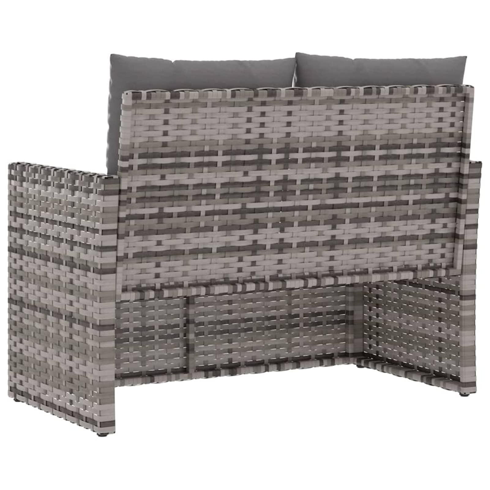 362319 Panca da Giardino con Cuscini Grigia 105 cm in Polyrattan Testata in Legno,Testata Letto Matrimoniale Muebles Dormitorio Spalliera Letto Testiere per Letto Matrimoniale
