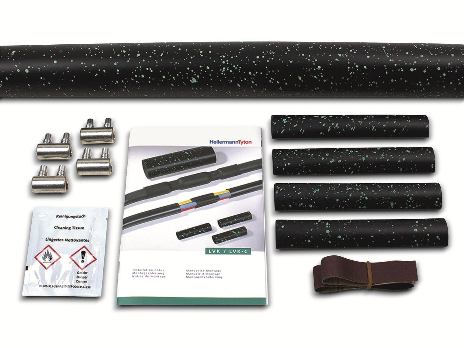 HellermannTyton 380-04014 kit raccordement thermorétractable raccord vis LVK-C-5x1,5-16