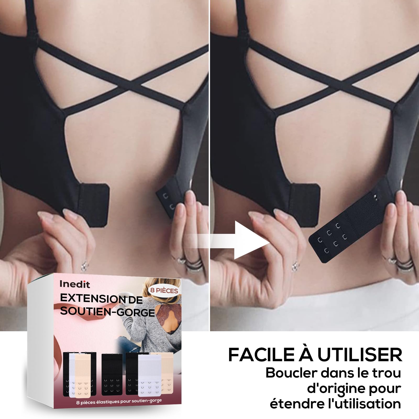 Prolunghe Reggiseno YISCOKO - 3 Pezzi Con 3 Ganci, Elastiche - Foto 8