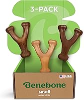 Vista 21 de Benebone Wishbone - Juguete masticable duradero para perros para masticadores agresivos, fabricado en Estados Unidos, pequeño, sabor a tocino real