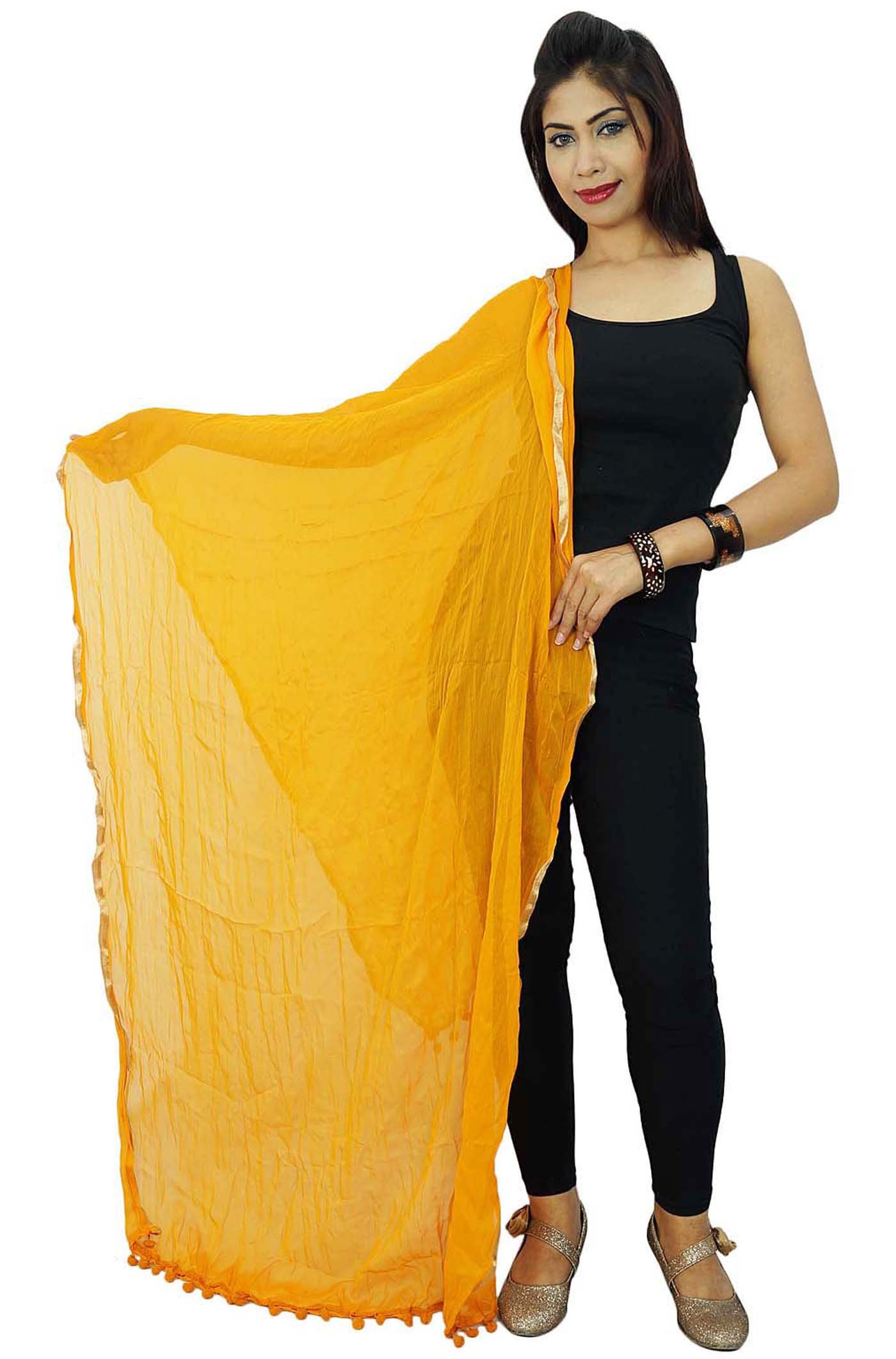 Chiffon Blend Long Stole Indian Women Dupatta Neck Scarves Chunni Gift For Her