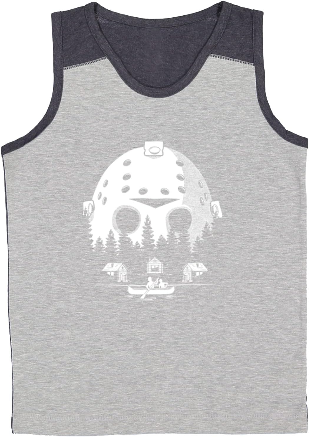 Voorhees Camp Scene Mask - Horror Movie Youth Contrast Back Tank Top