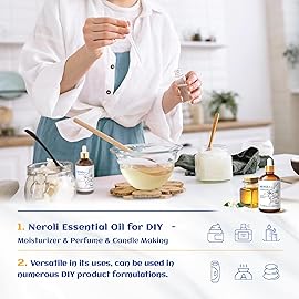 HIQILI Neroli Essential Oil 3.38 Fl Oz, Pure Natural Neroli Oil for Skin, Diffuser, Includes 10ML Travel Bottle - 100ML