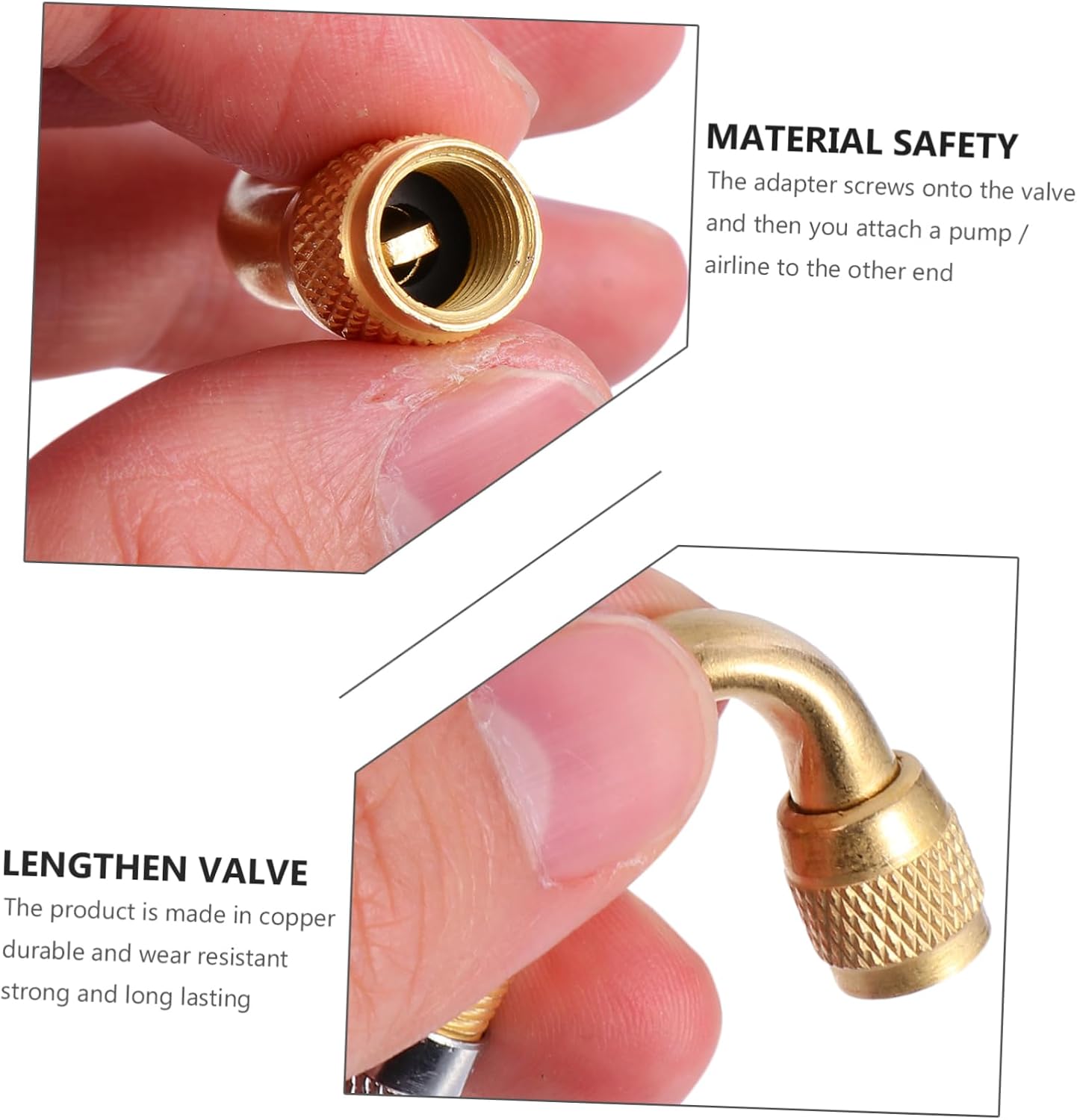 3Pcs Lengthen Valve Tire Extenders Stem Kit Durable Copper Adaptor for Motorbike Trucks Rv Easy Installation with Angles for Standard Tire Valves