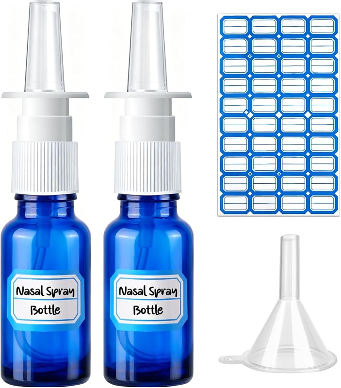 Frascos de spray nasal de vidro recarregáveis ZHWKMYP, 20 mL, pacote com 4