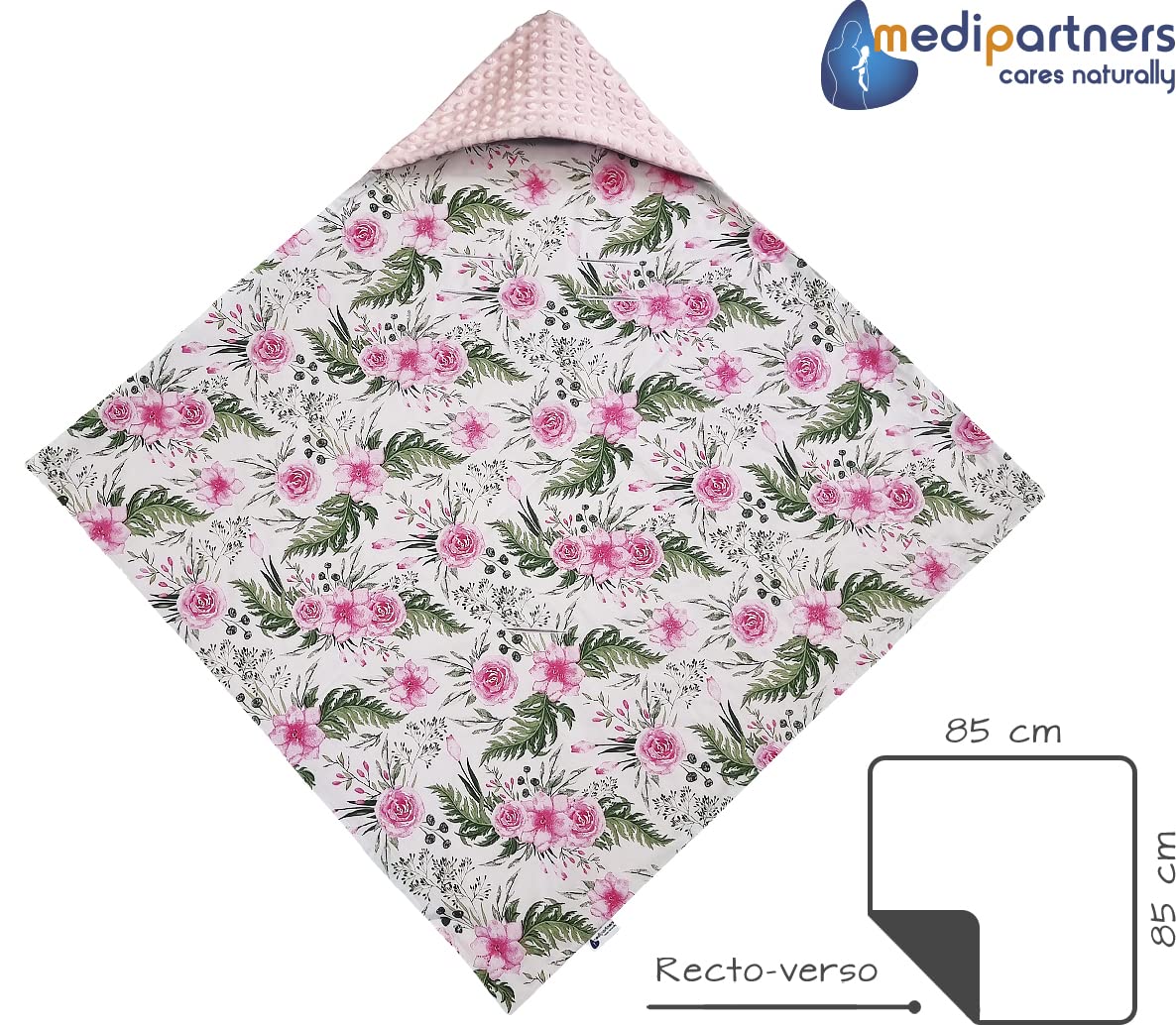 5 éléments Cocon de Bébé 100x60x15cm 100% Coton Baby Nest Medi Partners Reducteur de lit Bébés Oreiller Couverture Insert Amovible & Couverture enveloppante bébé nid d Ange siège Auto 85x85cm