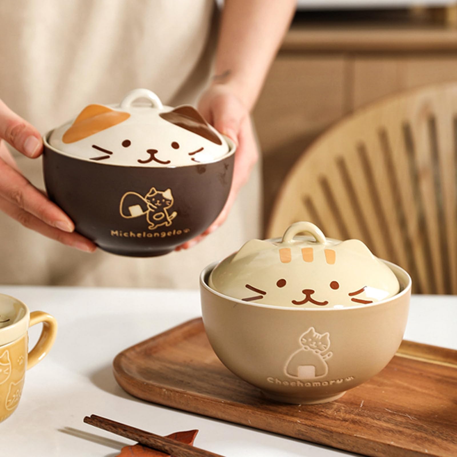 Amazon|vonghome どんぶり 食器 茶碗 猫柄 ラーメン丼 蓋付き 大容量 Amazon|vonghome どんぶり 食器 茶碗 猫柄 ラーメン丼 蓋付き 大容量