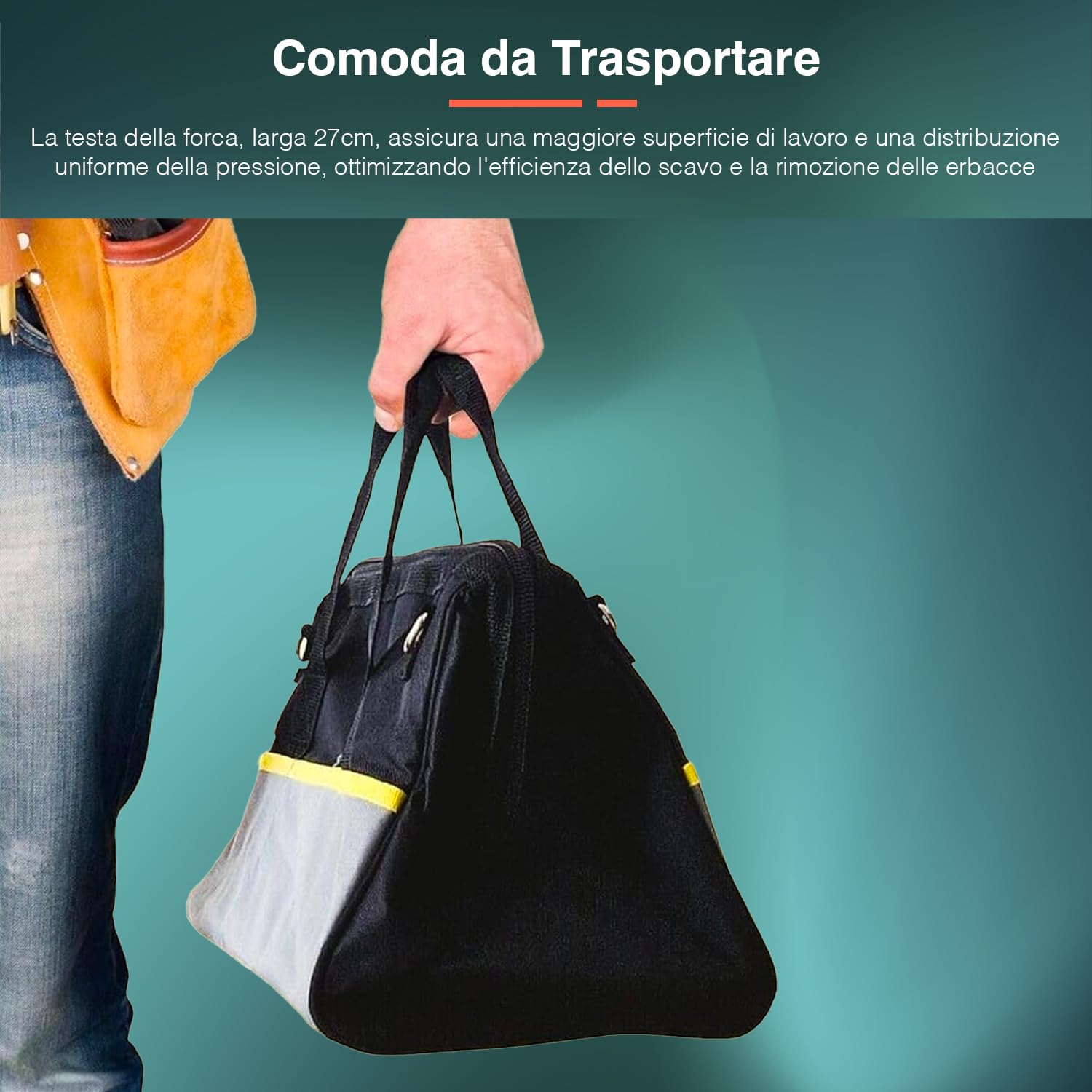 Borsa Portautensili con 27 Pezzi Inclusi Ideale per Elettricisti e Idraulici - Kit Completo con Accessori Inclusi Pinza, Martello e Cacciaviti