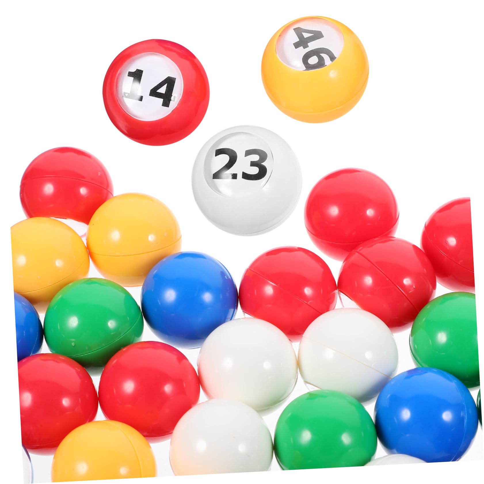 BESPORTBLE 50Pcs Brightly Colored Balls for Party Games Raffle Draws and Bingo Activities Lightweight Easy to Read Balls for Events and Celebrations