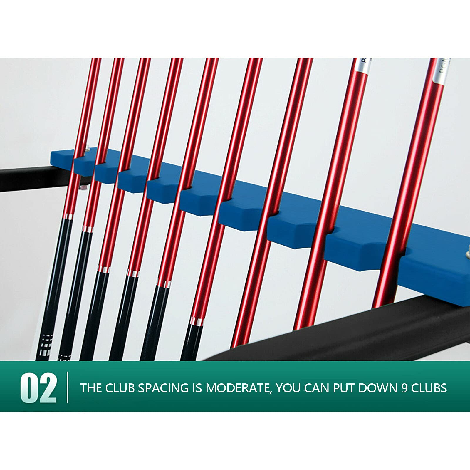 Set di mazze da golf, supporto per mazze da golf, per 9 squadre da golf, putter rack per uomo