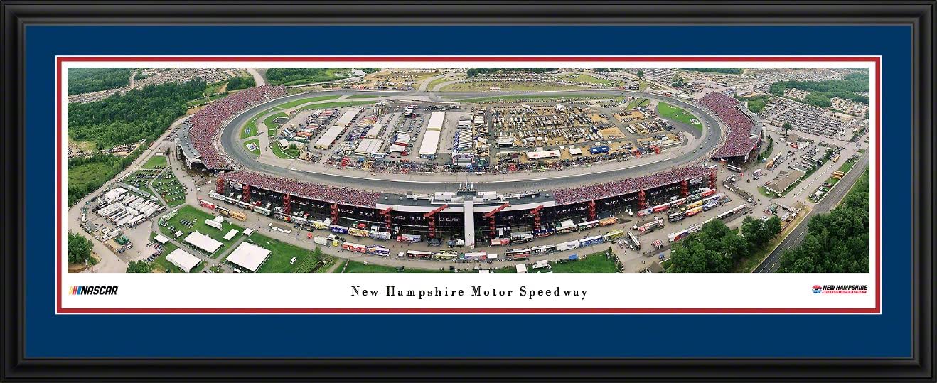 New Hampshire Motor Speedway - 44x18-inch Double Mat, Deluxe Framed NASCAR Print by Blakeway Panoramas