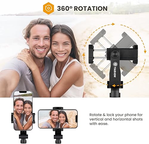 Miniatura 7 de TARION Paquete de soporte adaptador de teléfono para trípode y soporte articulado resistente para cámara