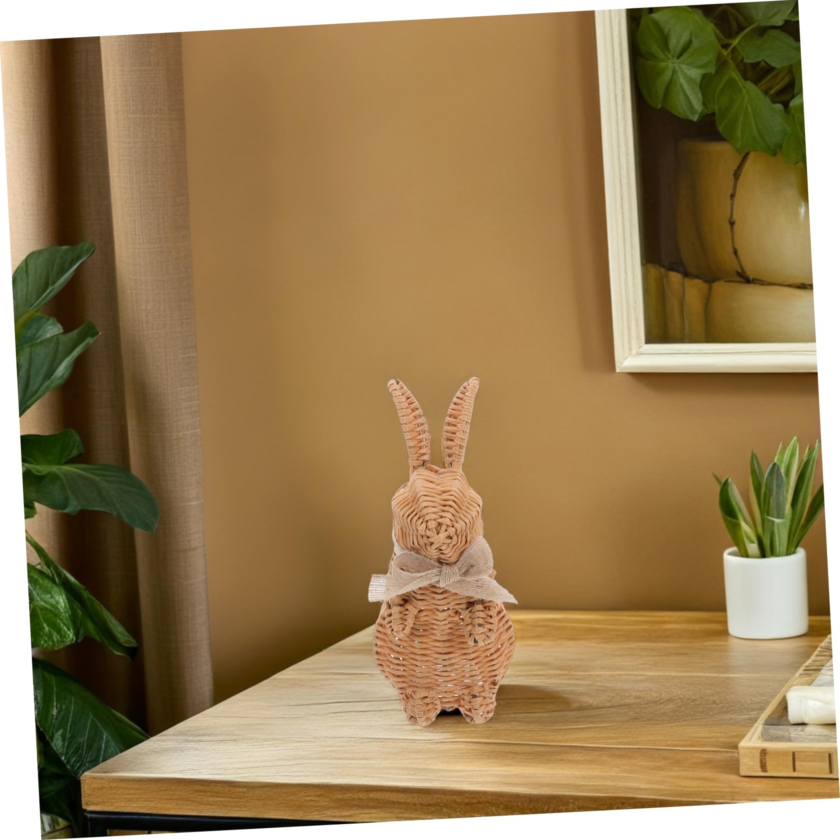 Levemolo Handgewebte Osterhasen Ornamente aus Pp mit Niedlichem Design Realistische Tischdekoration für Frühlingsparty und Wohnaccessoire Osterdeko
