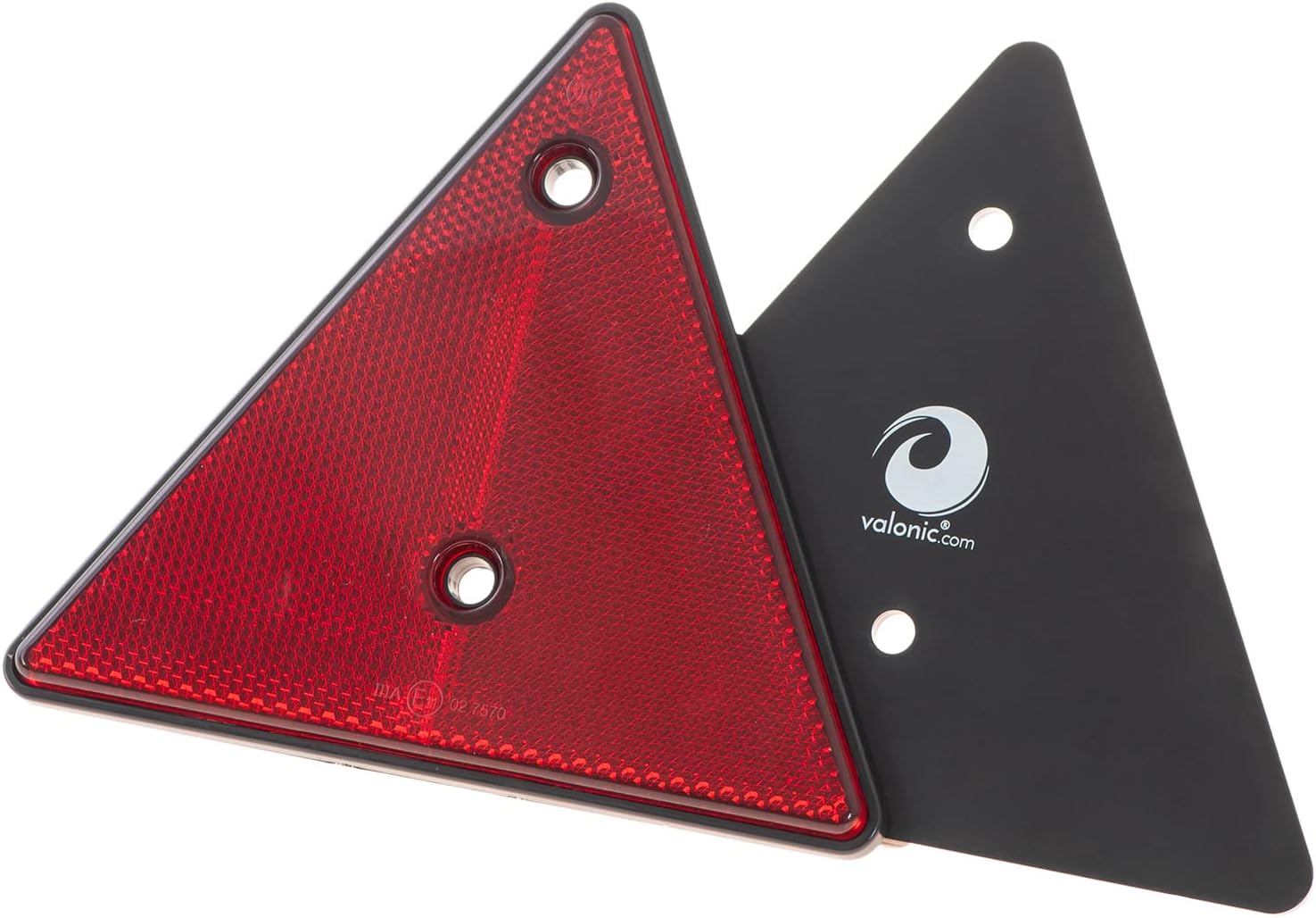 valonic reflector triángulo, 2 piezas - para remolques - certificado según ECE: R3.02 Clase IIIA - 15cm - catadrioptico remolque trangulo - rojo - sin tornillos incluidos