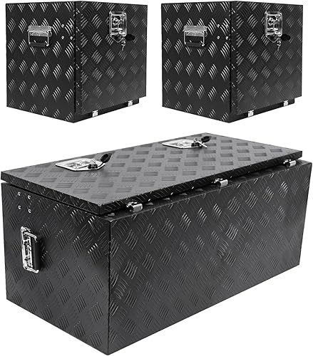 Miniatura 2 de Towallmark Caja de herramientas de aluminio resistente de 48 pulgadas + 18 pulgadas + 18 pulgadas, caja de herramientas para debajo de la