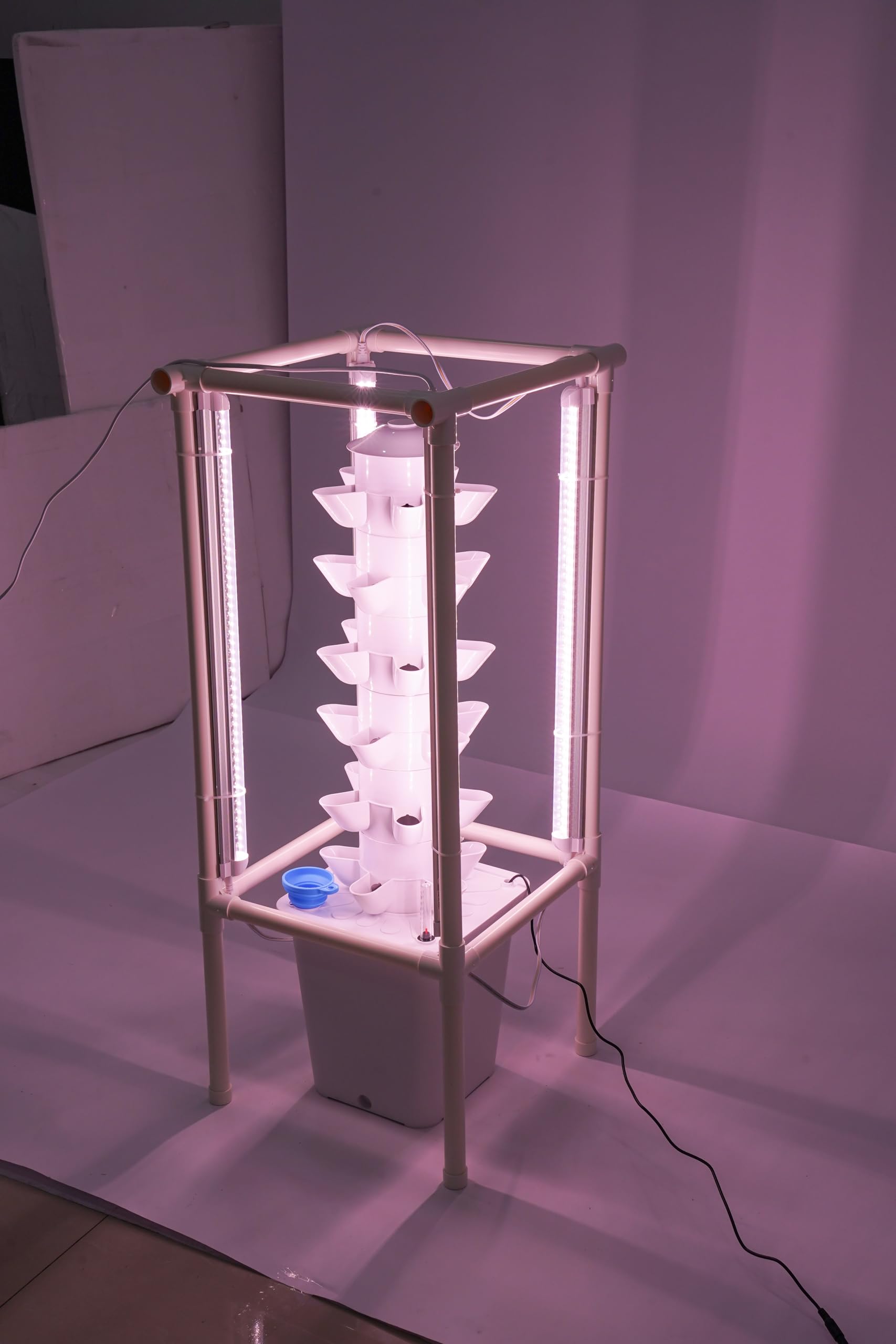 Sistema de cultivo hidropónico con LED de 6 capas, 30 agujeros para plantar, para interior automático, kit de cultivo vertical con bomba e indicador de nivel de agua, para verduras y balcas