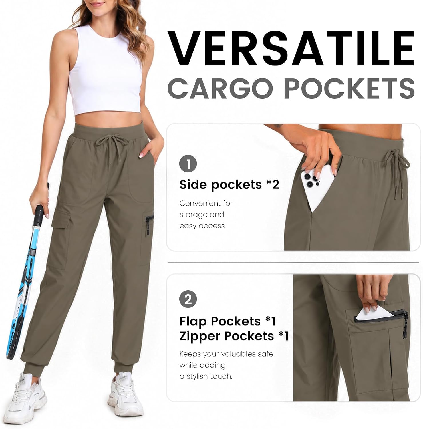 Women's Lightweight Cargo Hiking Pants with Pockets thumbnail
