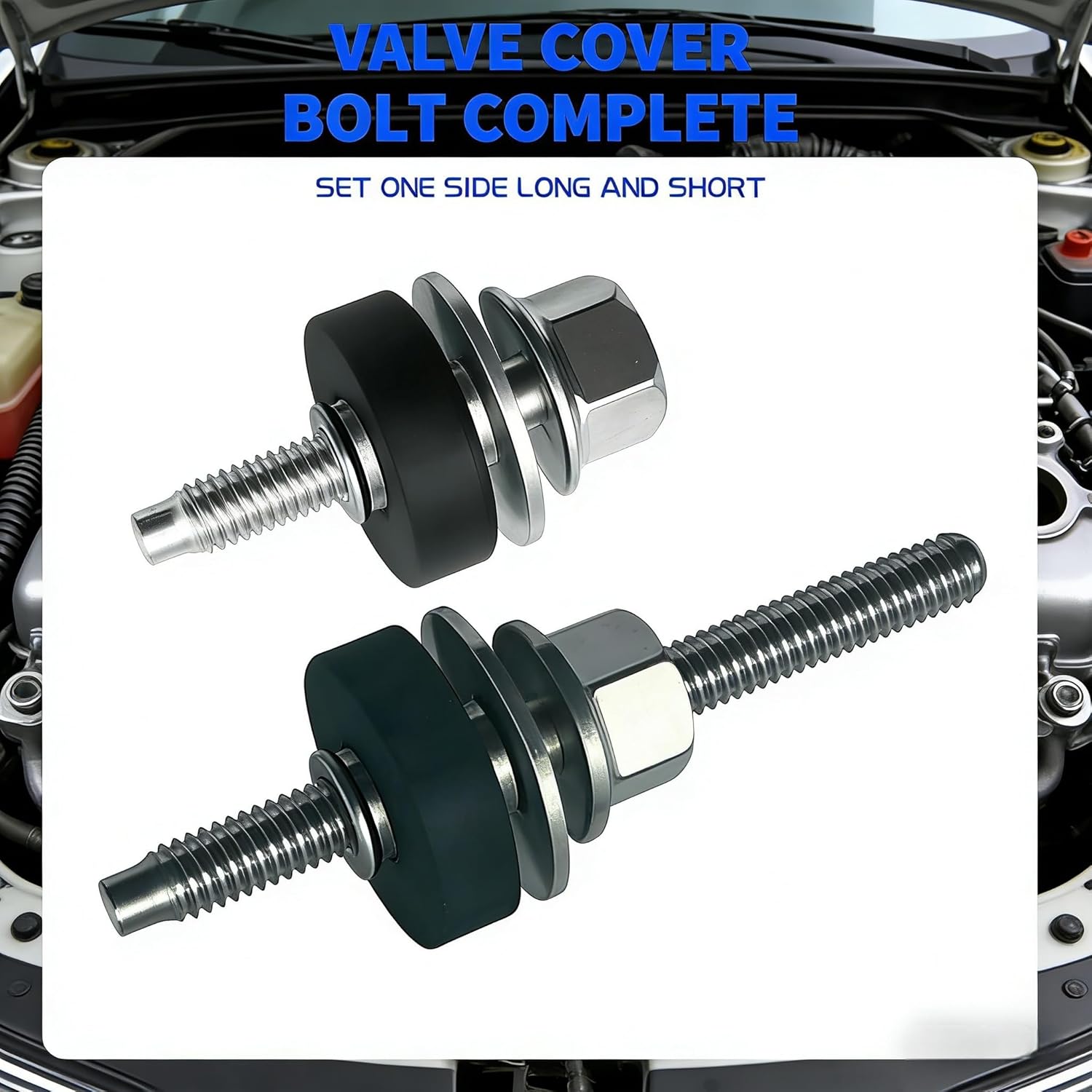 Engine Valve Cover Grommet Bolt Screw Compatible with Fit for Ford 6.0 Powerstroke Diesel F250 F350 E350 E450 2003-2010,Valve Cover Bolt Part 4C3Z-6C519-AA,4C3Z6C519AA 12Pcs