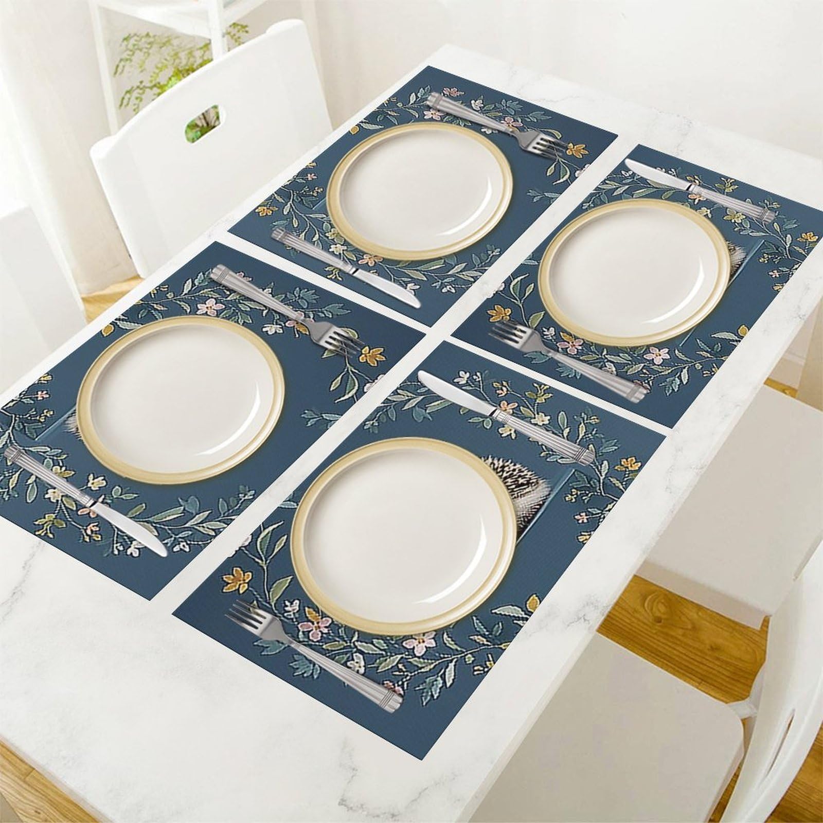 Set di 6 tovagliette all'americana in PVC, lavabili, resistenti al calore, antiscivolo, impermeabili, per interni ed esterni, tavolo da pranzo, cucina, vacanze e feste