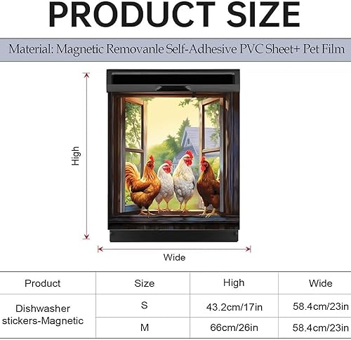 Miniatura 3 de Calcomanías magnéticas de gallo de granja para puerta delantera, cubierta magnética para lavavajillas de granero, decoración de cocina, calcomanía