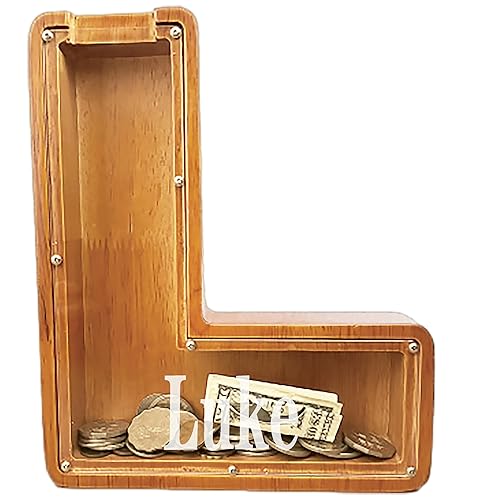 Vista 106 de Personalized Wooden Alphabet Piggy Bank-Kids Piggy Bank-Boys Girls Piggy Bank-Coin Piggy Bank-Bank-Can be Used as Christmas-Birthday Gift-Kids Gift