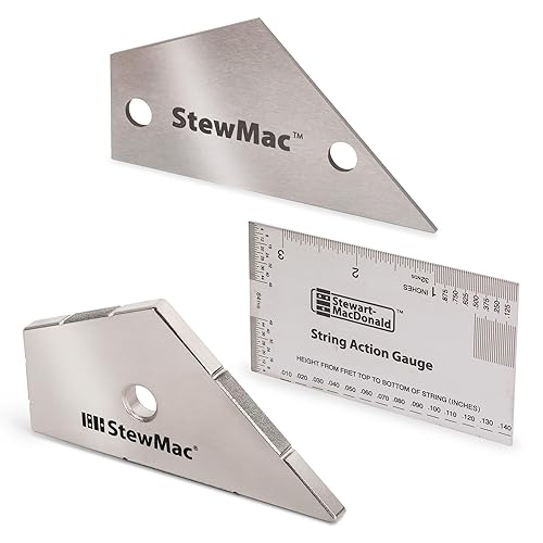 StewMac Precision Fret Guitar Tool Trio, Imperial – String Action Gauge, Fret Rocker, Fret Kisser for Guitar Setup & Repair