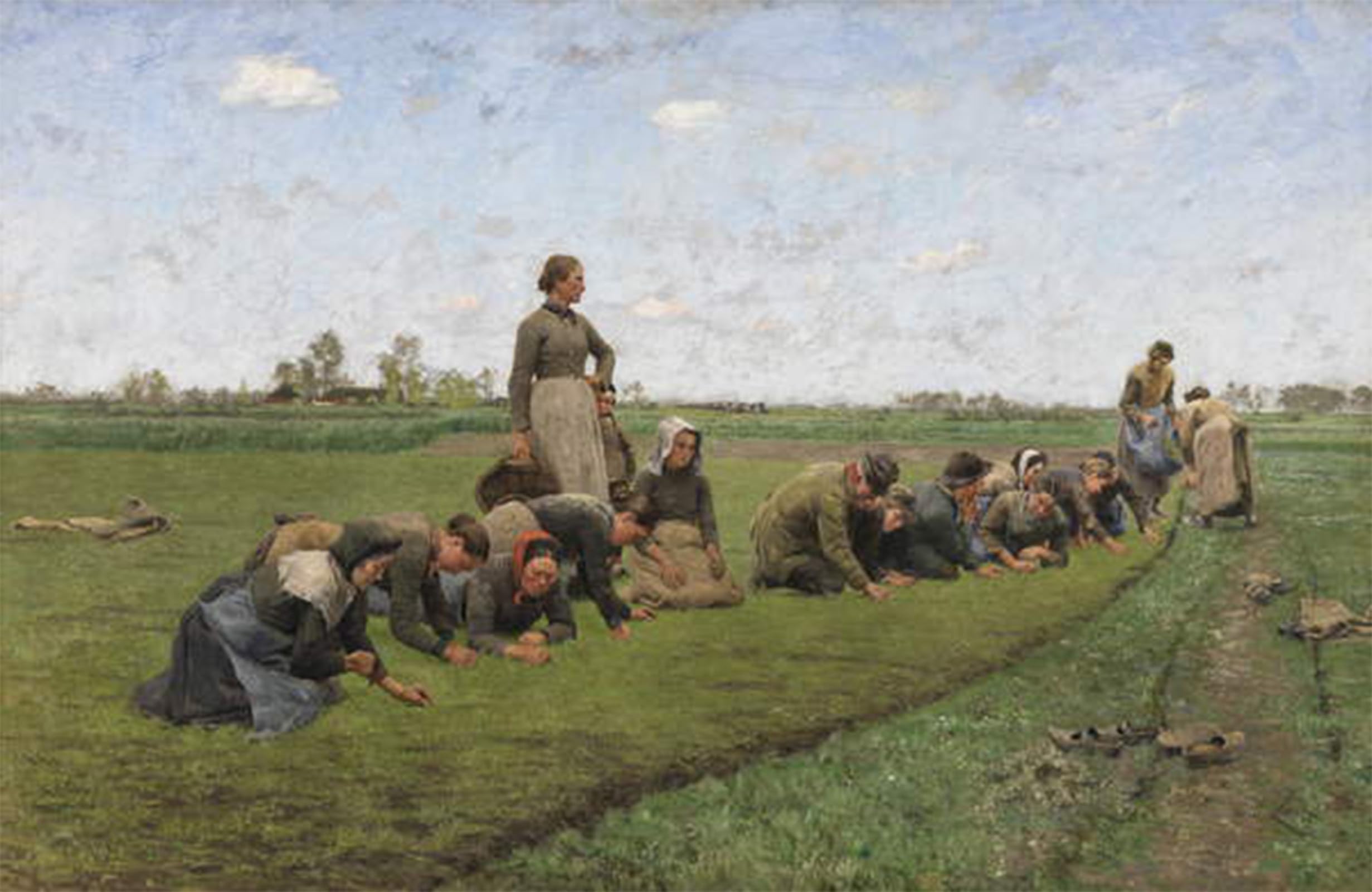POSTERIIk Famous Print Pop Art Wall Art Graffiti Flaxweeding in Flanders by Emile Claus Art Prints for Home Decor 60x90cm