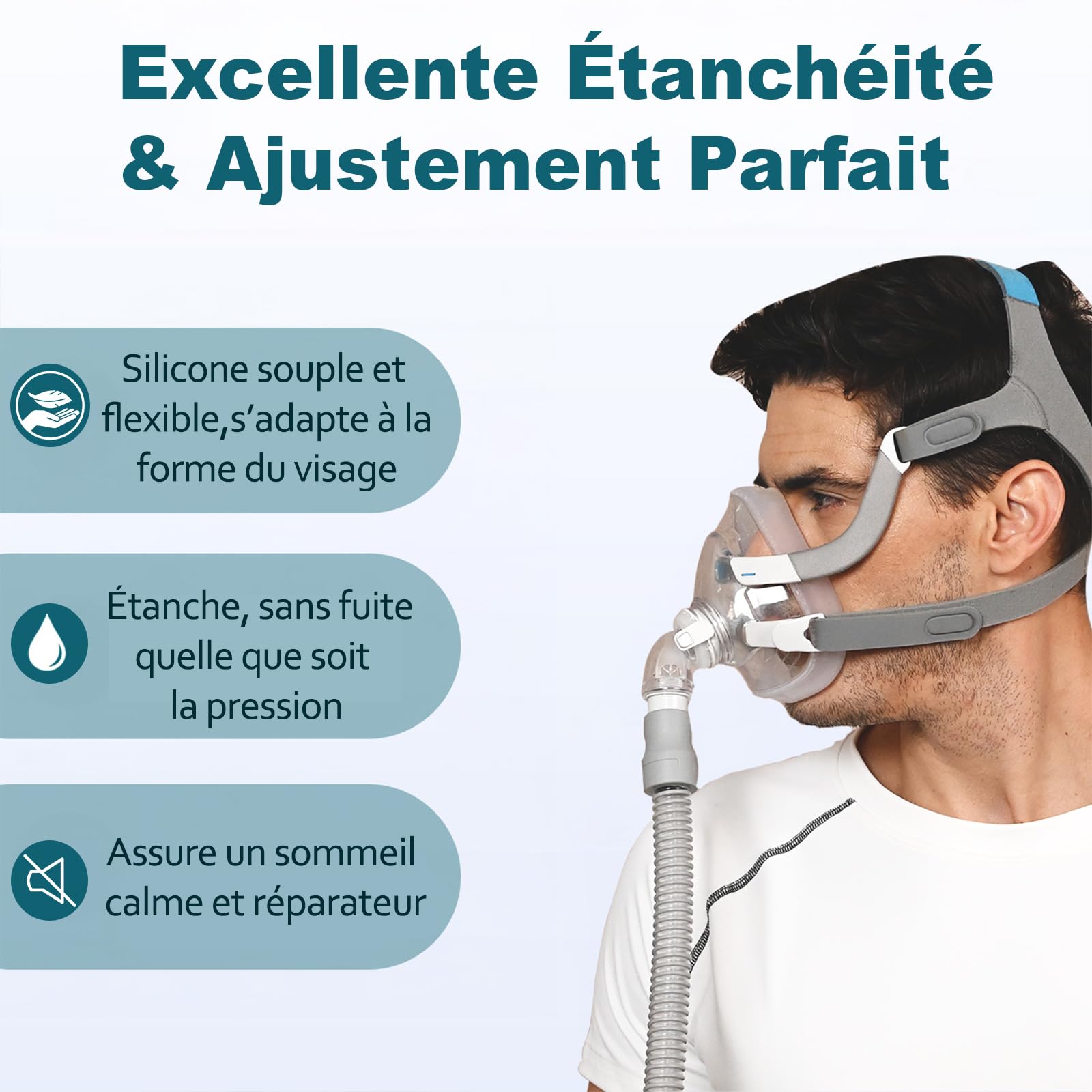 Coussin de rechange AirFit F20 pour masque F20, accessoire pour masque d’apnée du sommeil, masque AirFit F20, contenu : 1 coussin F20 (taille – Petite)