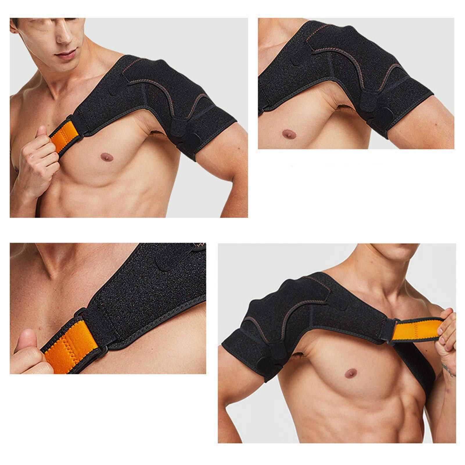 DSMYYXGS - Protector de hombro ajustable para deportes, soporte para cinturón y cinturón de neopreno elástico para alivio del dolor (talla única)