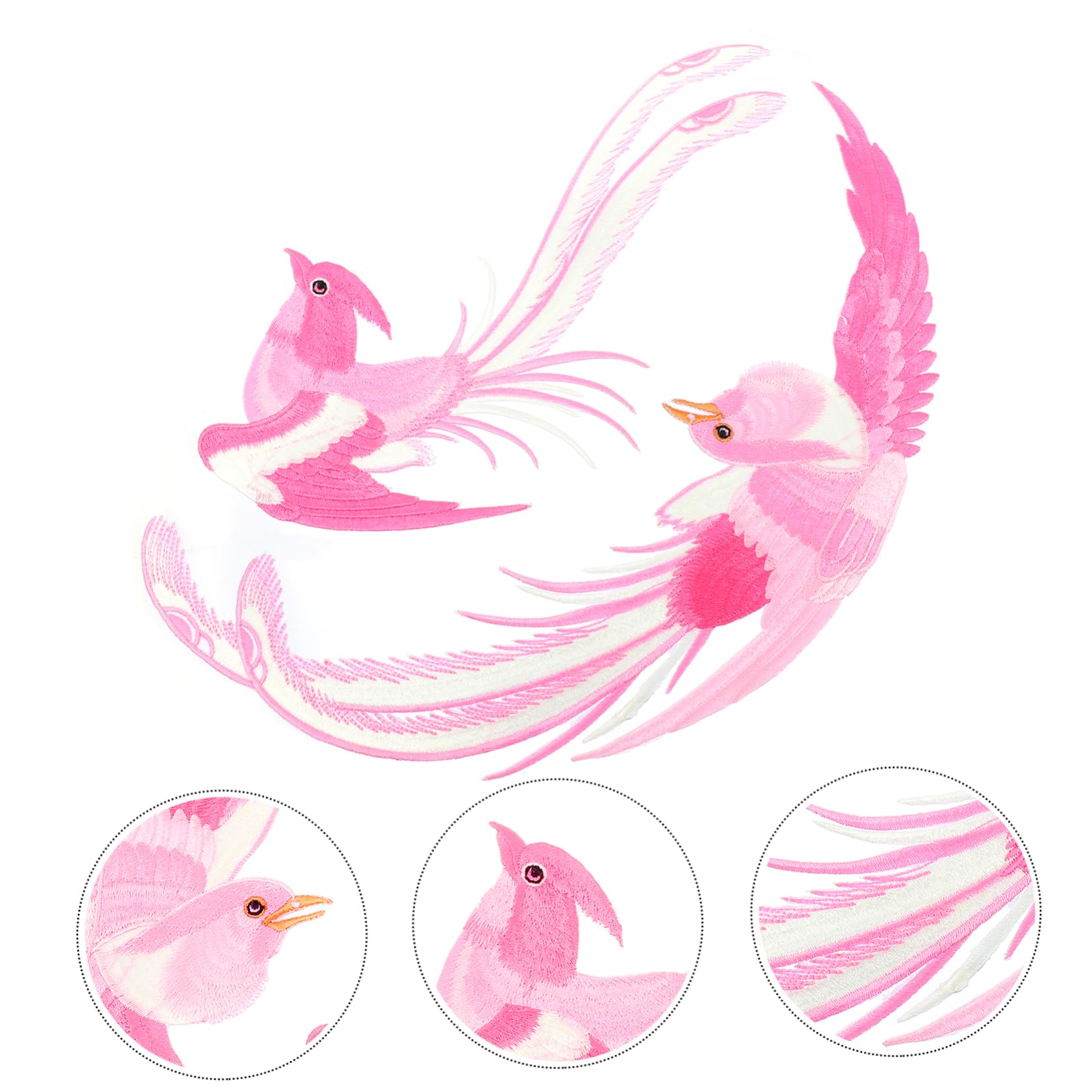 3pares Parches Bordados De Pájaros Para Ropa y Accesorios Apliques Decorativos Para Costura Diy Para Chaquetas Bolsos