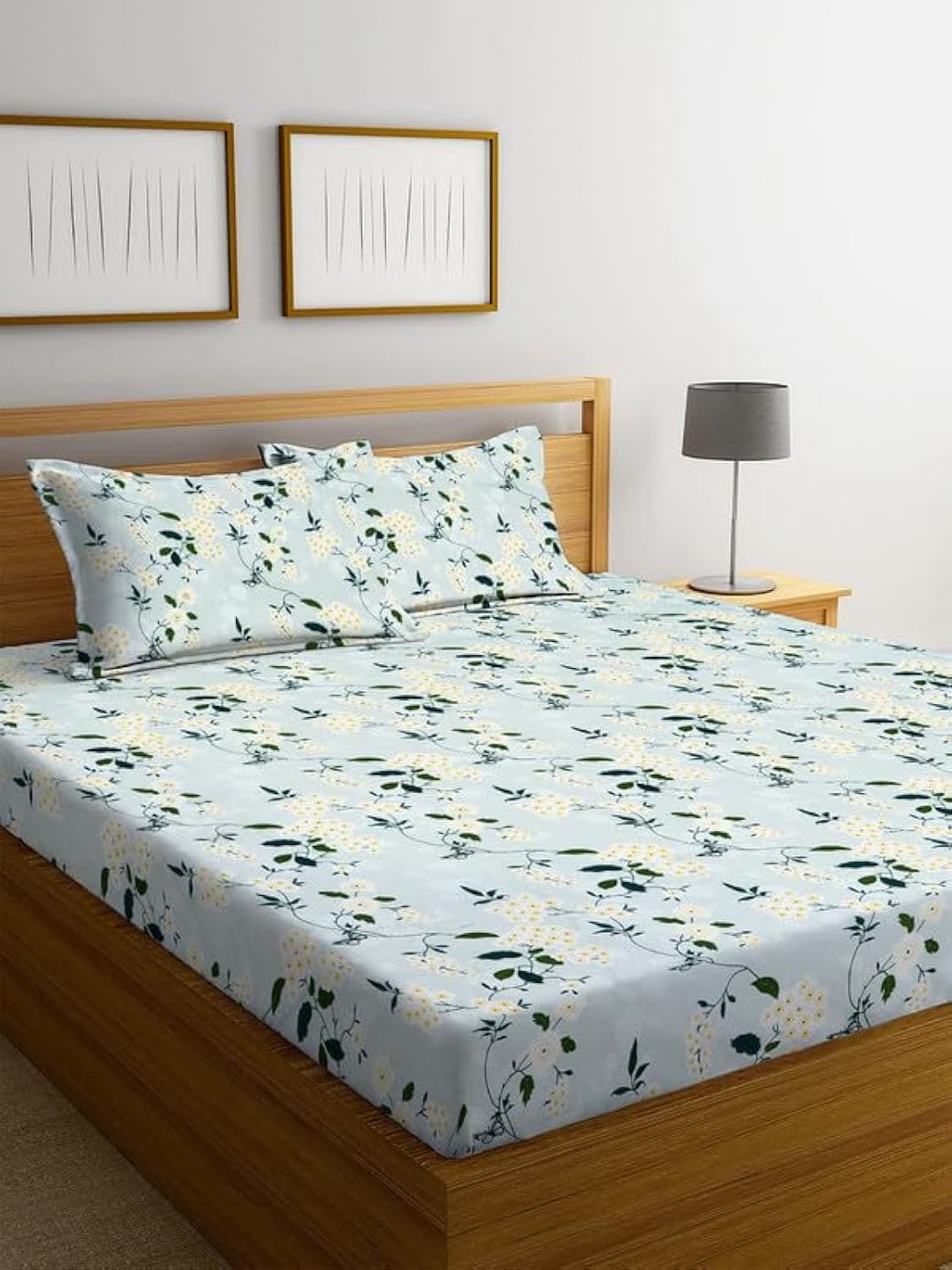 NHD HOME Premium Cotton Flat Double Bedsheets with 2 King Size Pillow Covers | Double Bed Breathable | Wrinklefree | Ultrasoft 220 TC Supersoft | 90x90 Inches| Aqua Green (B0D5XL6RKB) Amazon Price History, Amazon Price Tracker
