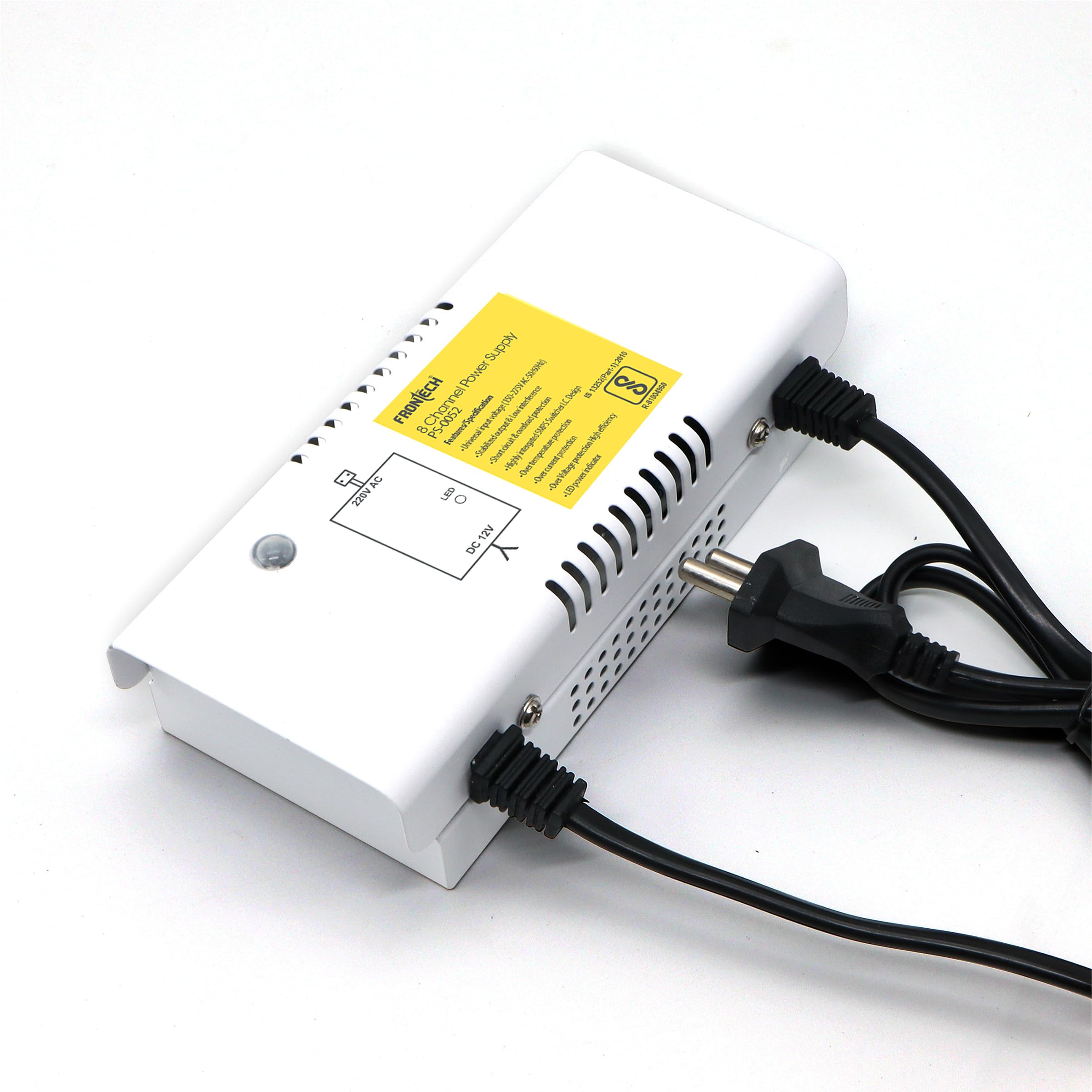 FRONTECH Premium 8 Channel AC 150-275V SMPS Output, Power Supply Adapter up to 8 CCTV Cameras Power Supply for Video Surveillance Camera System (PS-0052, White) (B0CGVLLSKV) Amazon Price History, Amazon Price Tracker
