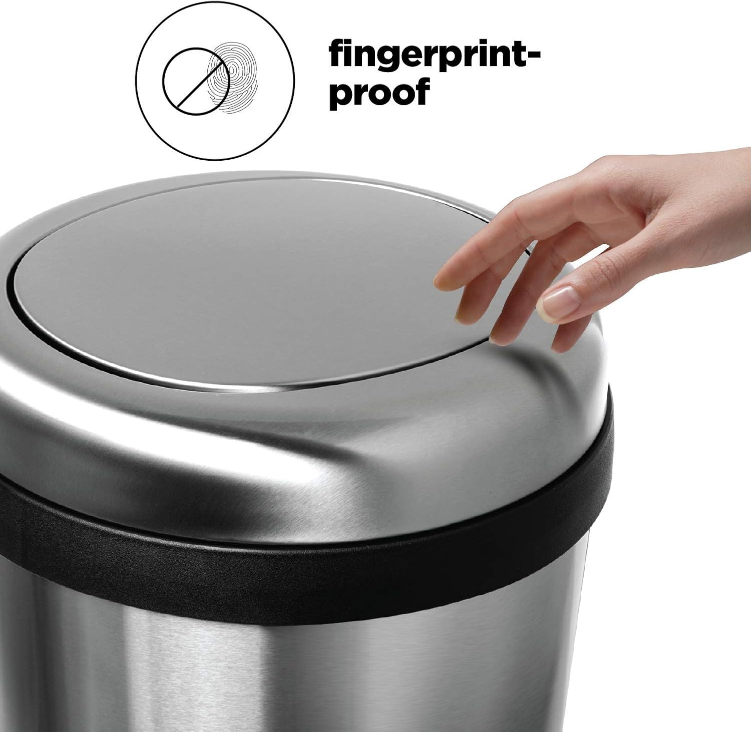 Bеѕt Dеаl Home Zone Living 12 Gallon Kitchen Trash Can, Round Stainless Steel, Swing Top Lid, 45 Liter, Silver (VA41864A)