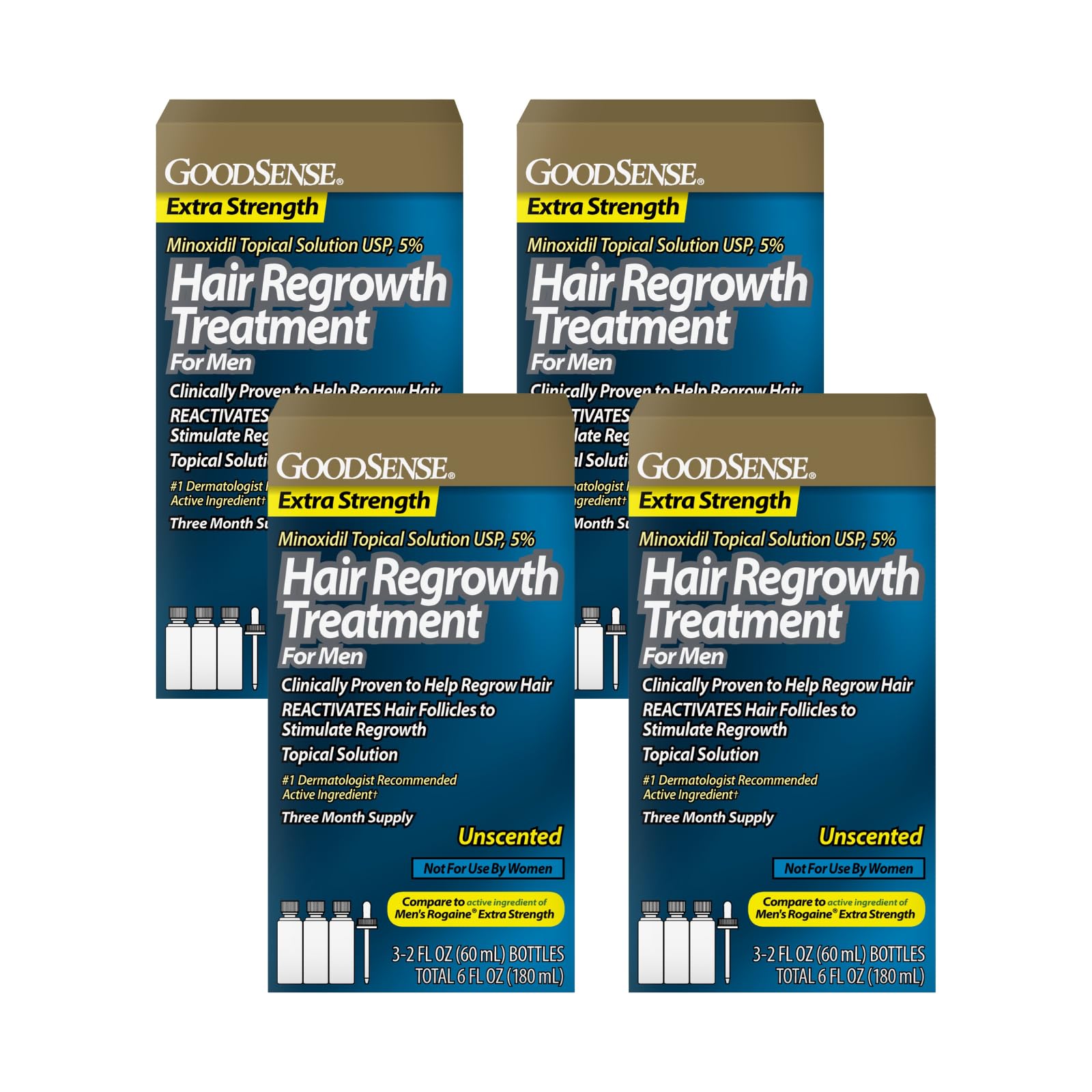 GoodSense Minoxidil Topical Solution USP 5 Percent Hair Regrowth Treatment for Men Extra Strength 6 FL Oz Pack