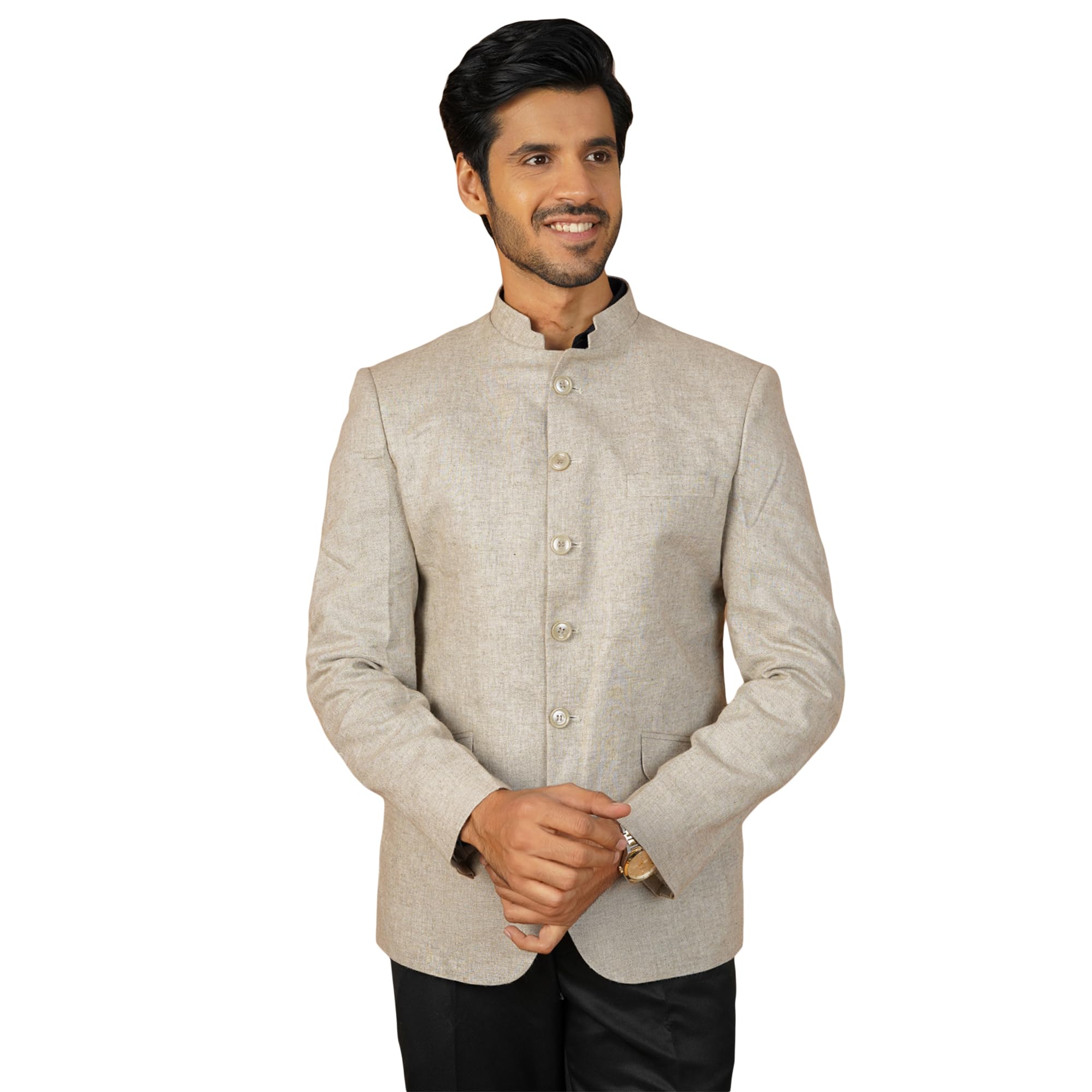 wintage Mens Linen Cream Bandhgala-picture-12