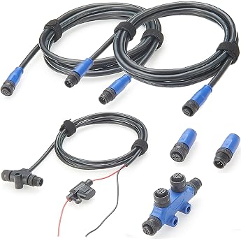 Quality Certification NMEA 2000 Starter Kit for Processing the NEMA 2 K Network for Lowrance Simrad Garmin Marine Grade NMEA 2000 Backbone Cable Drop Cable T-Piece Terminators Pack of 6